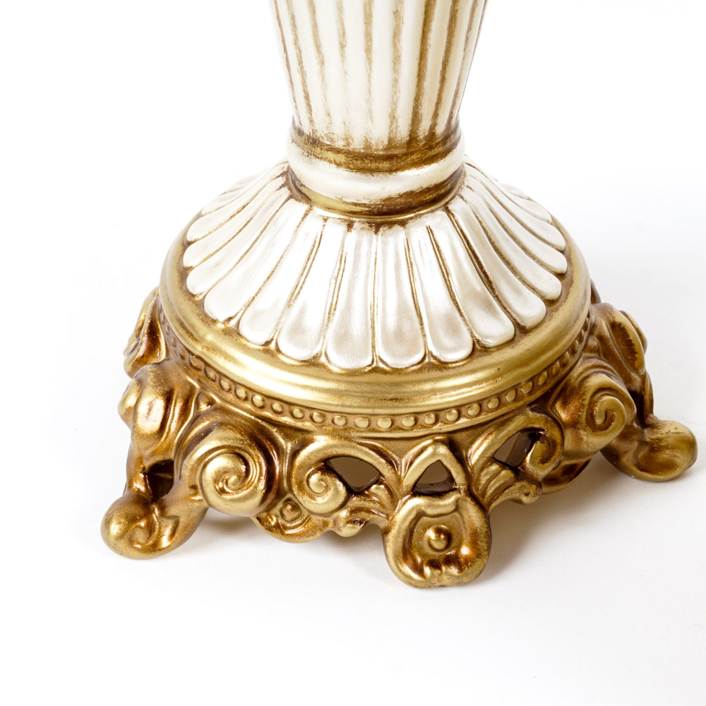 Fitz and Floyd Ceramic Candle Holders with Gold Tone Trim