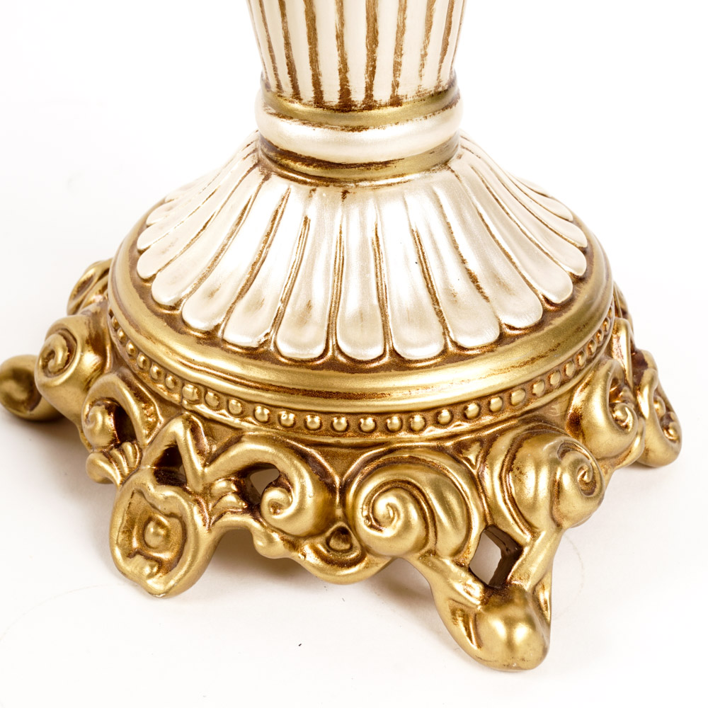 Fitz and Floyd Ceramic Candle Holders with Gold Tone Trim
