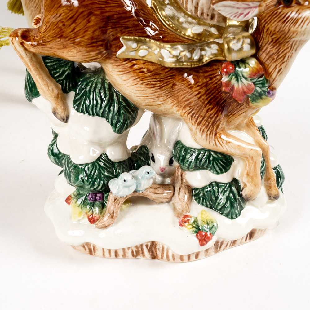 Fitz and Floyd Reindeer Taper Candle Holders