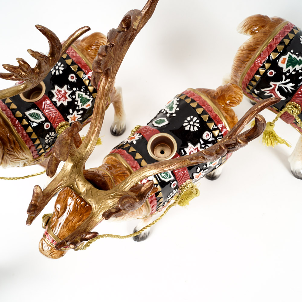 Fitz and Floyd Reindeer Taper Candle Holders