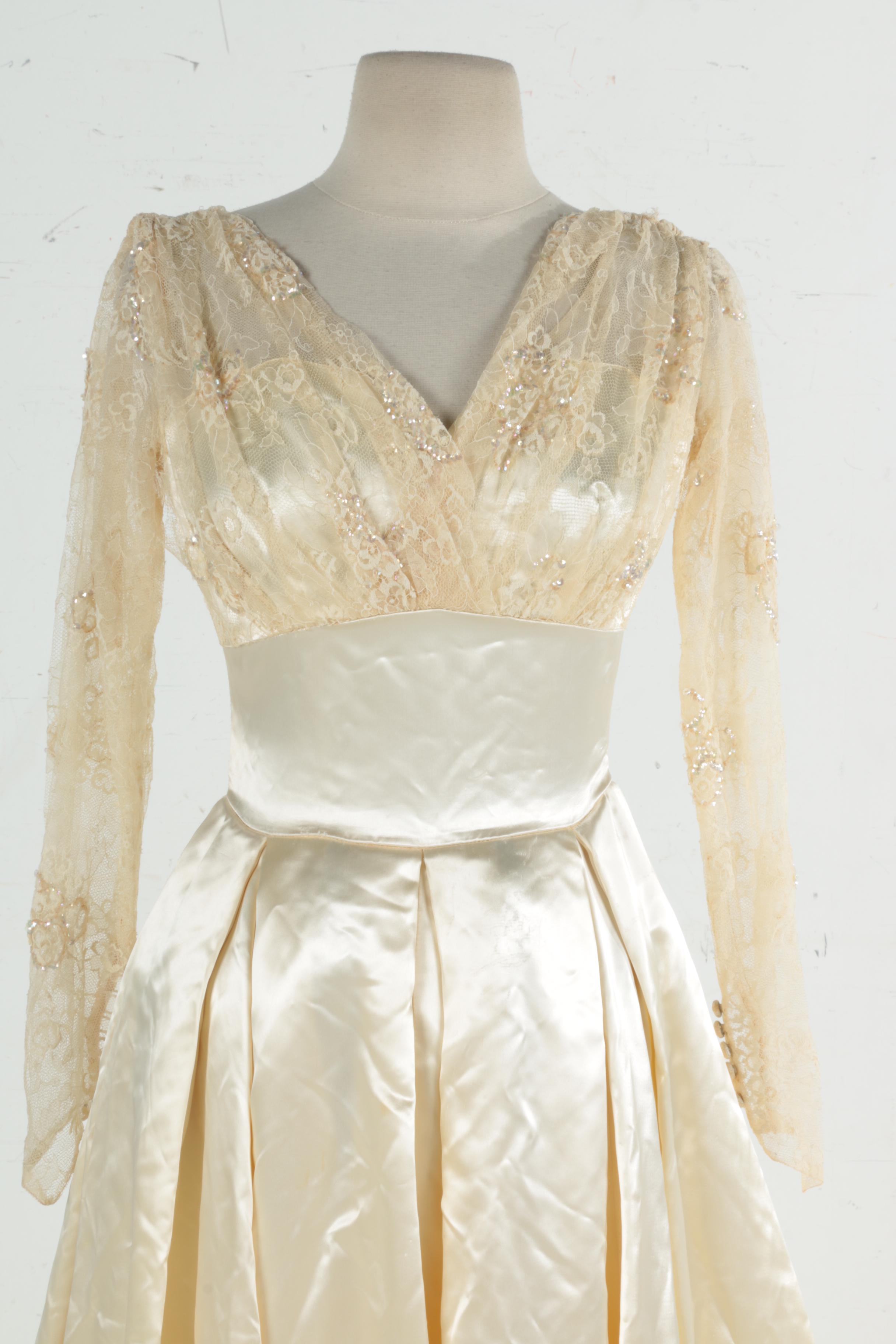Circa 1950s Vintage Wedding Dress