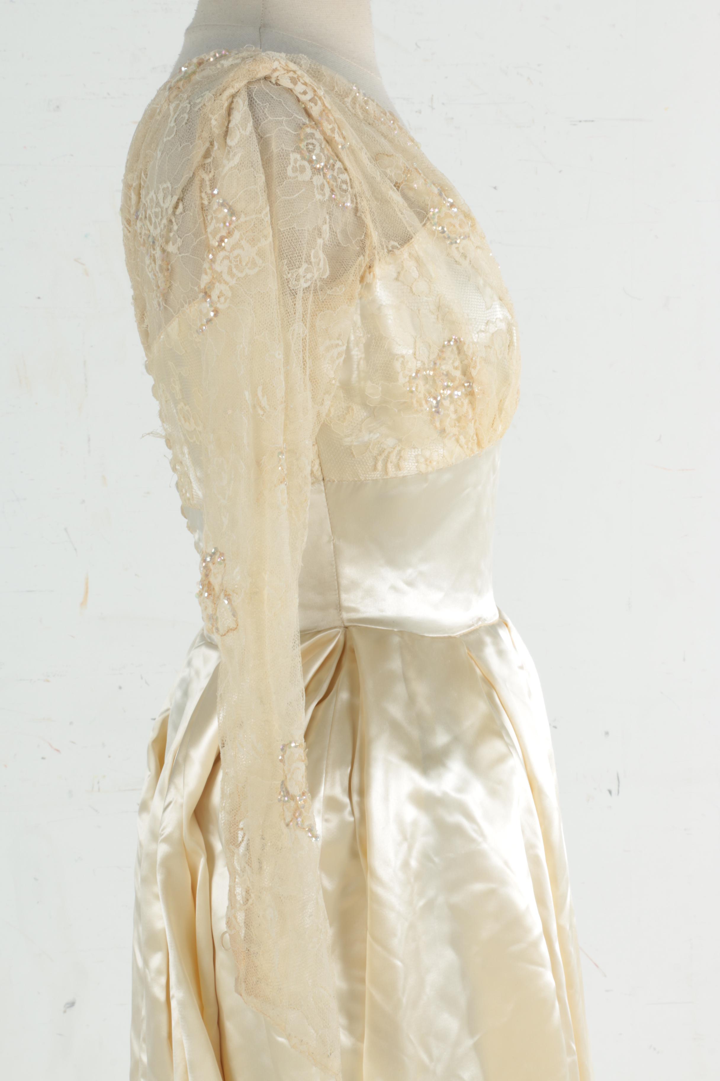 Circa 1950s Vintage Wedding Dress