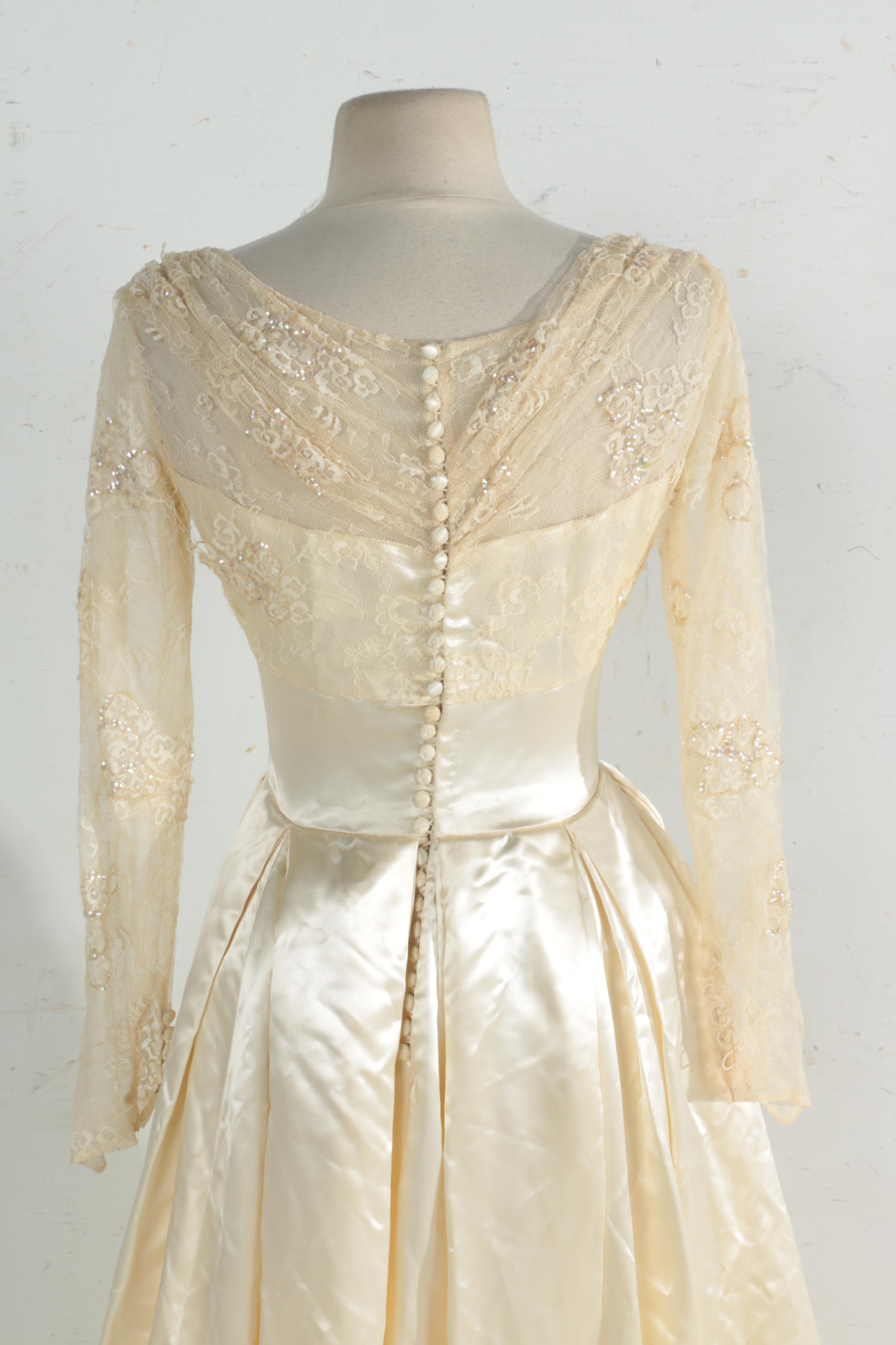 Circa 1950s Vintage Wedding Dress