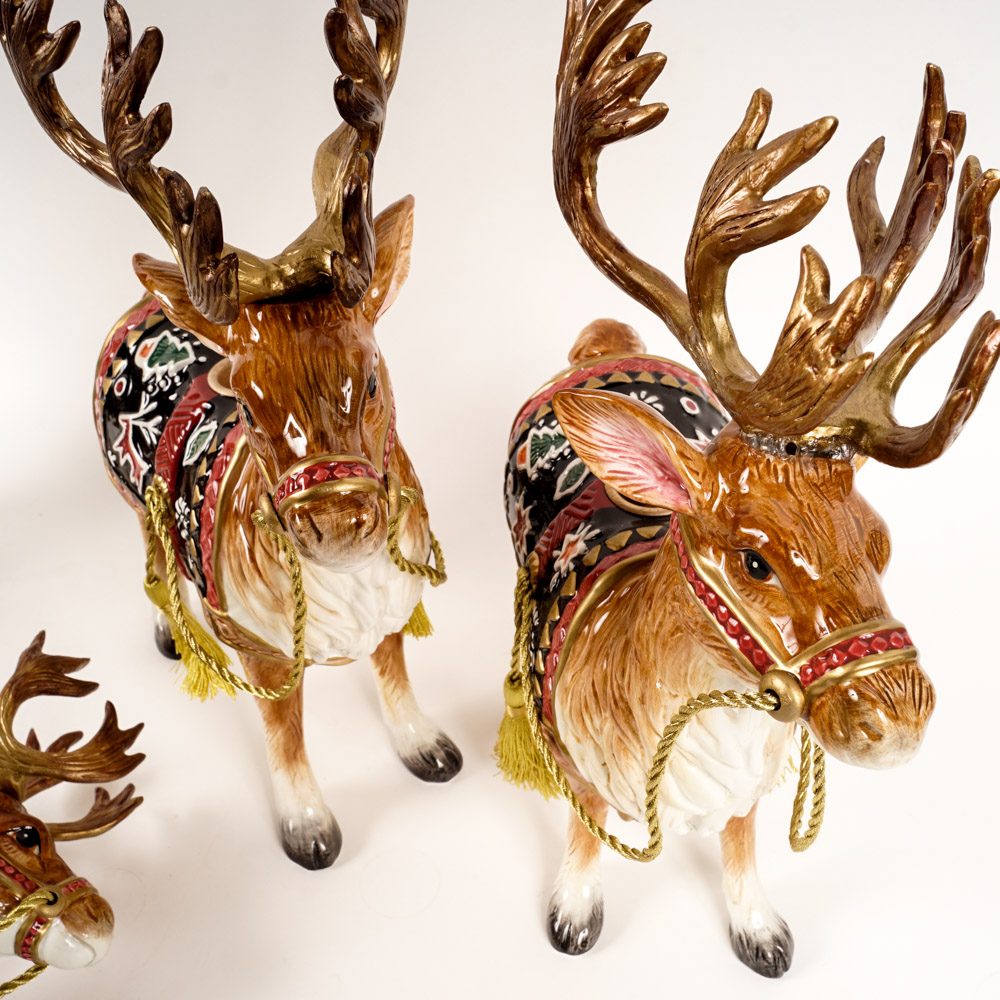 Fitz and Floyd Reindeer Taper Candle Holders