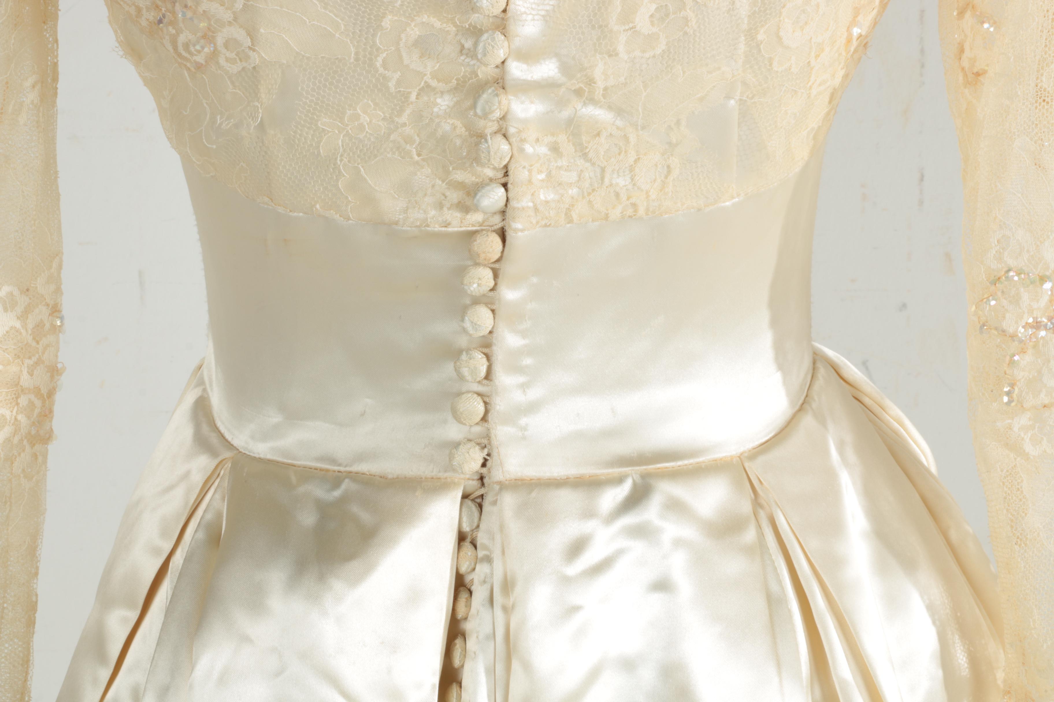 Circa 1950s Vintage Wedding Dress