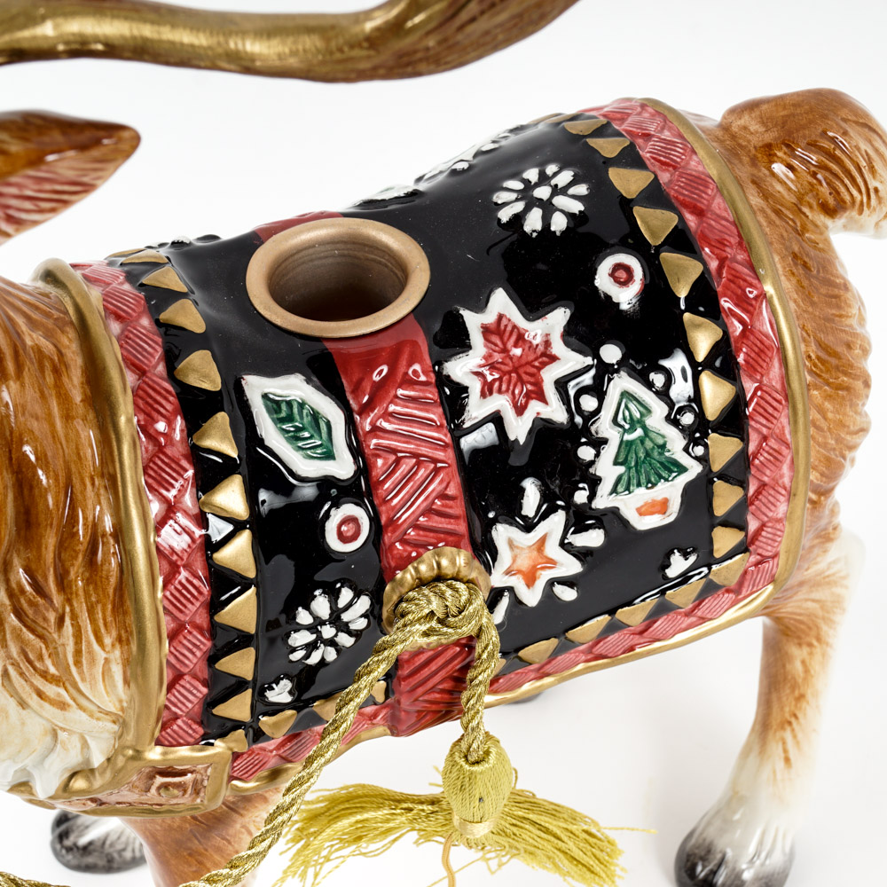 Fitz and Floyd Reindeer Taper Candle Holders
