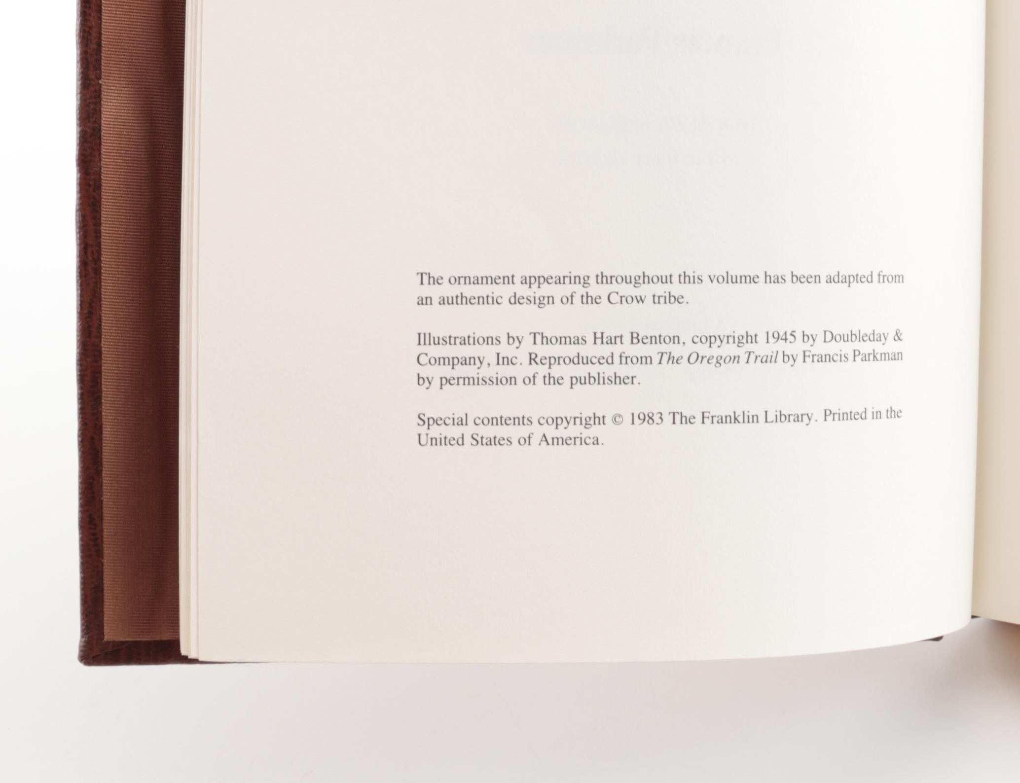 Franklin Library "Masterpieces of American Literature" Frontier Narratives