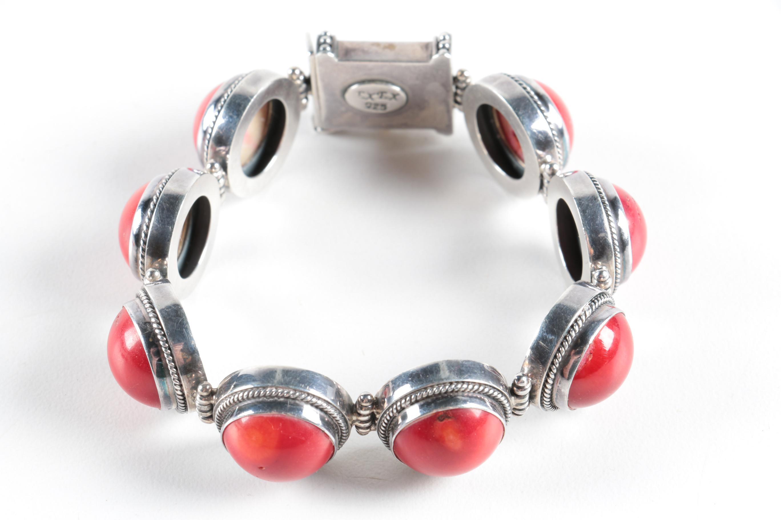 Sterling Silver Jewelry with Coral Accents