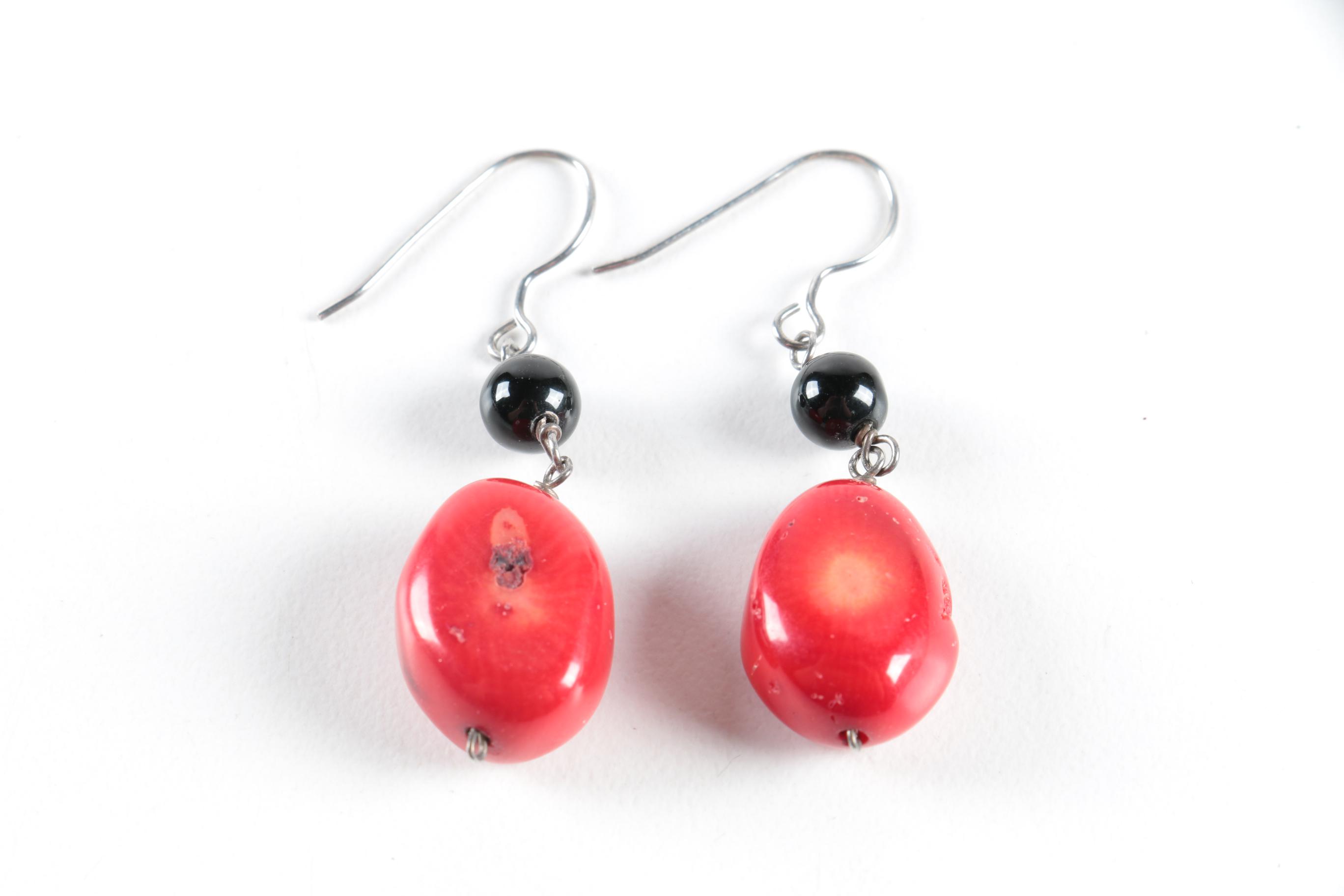 Sterling Silver Jewelry with Coral Accents