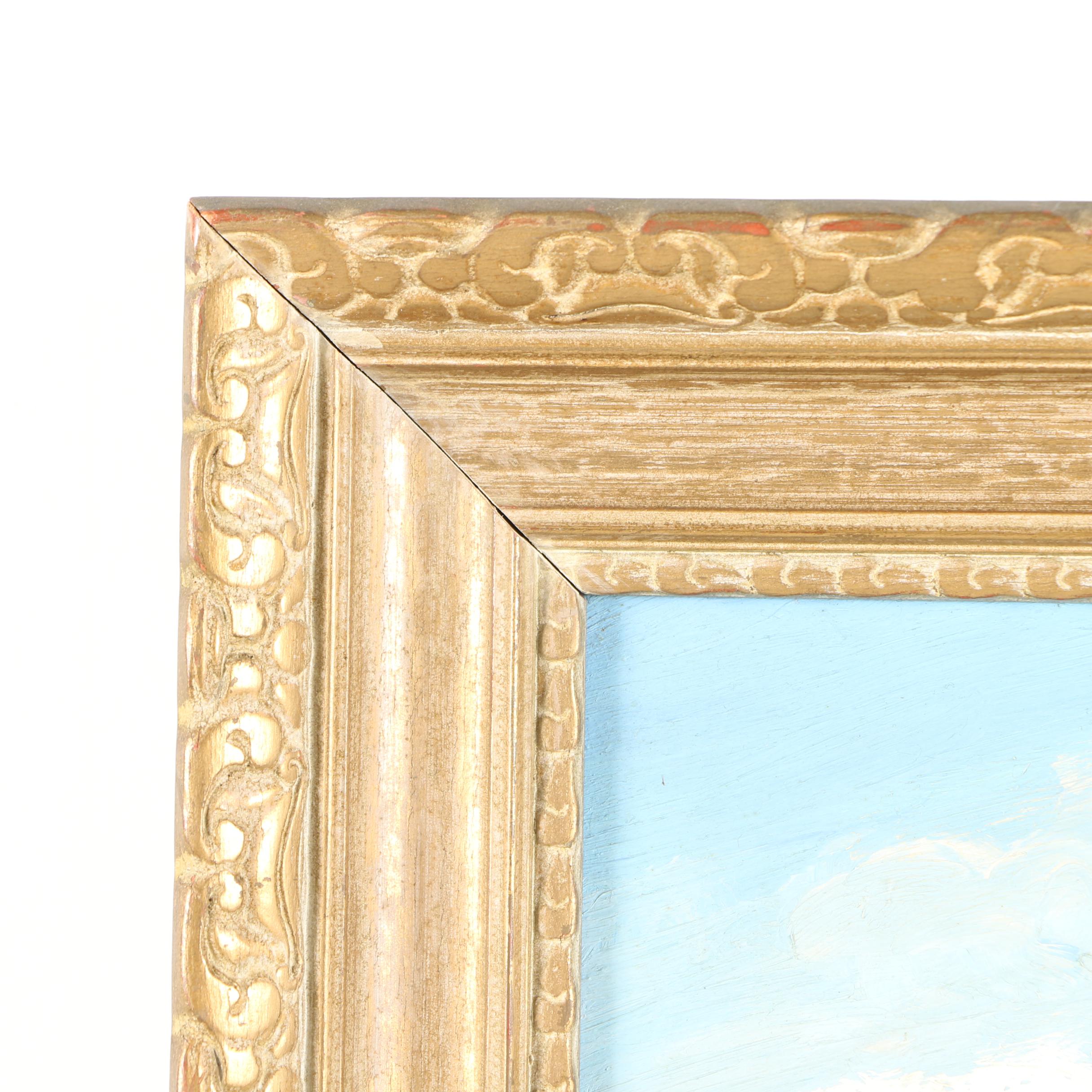 Signed Oil Painting on Board of St. Mark's Basilica