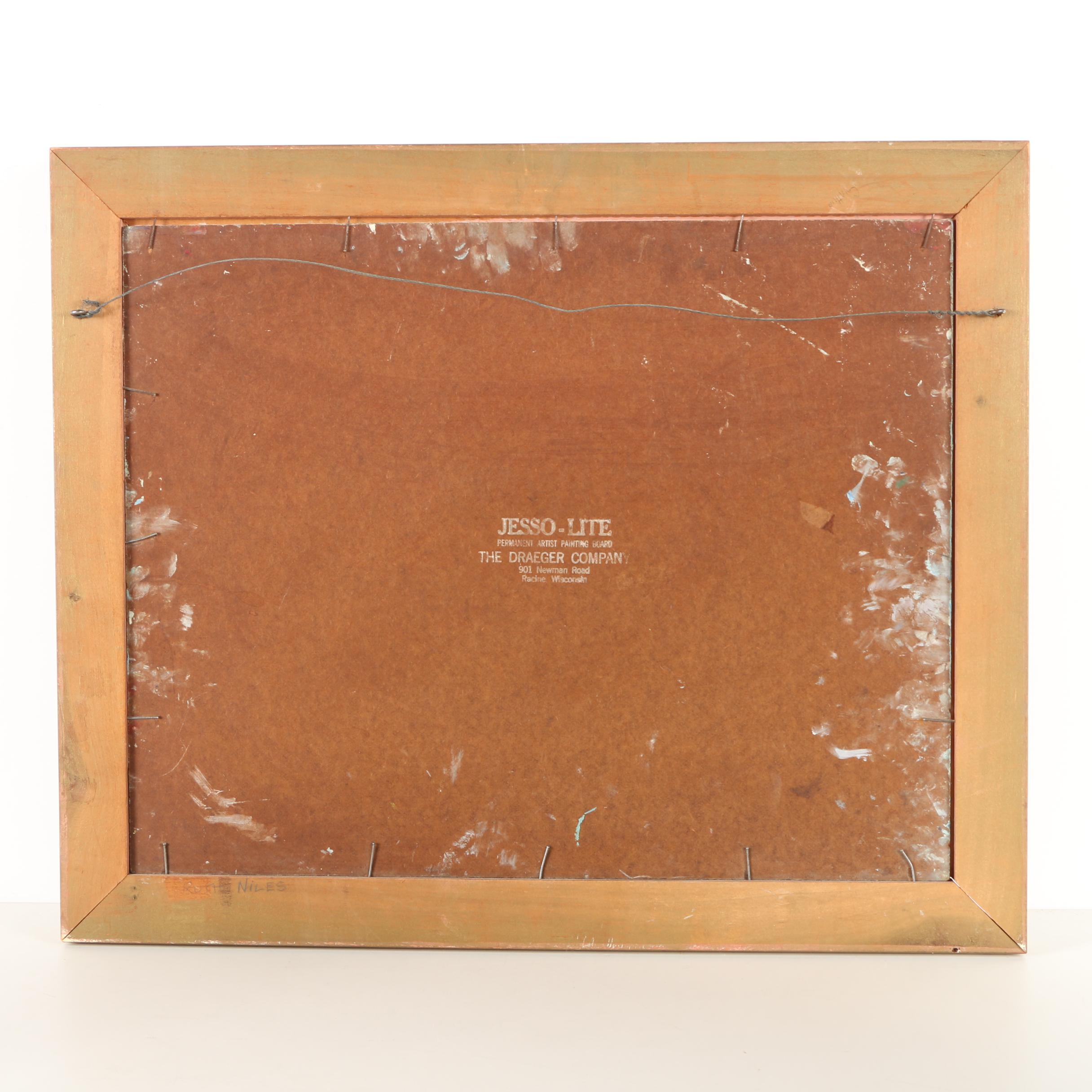 Signed Oil Painting on Board of St. Mark's Basilica