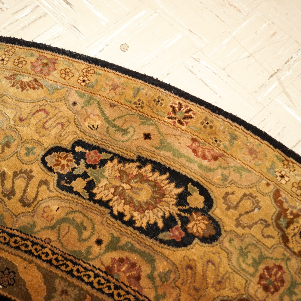 Hand-Knotted Indo-Persian Round Area Rug