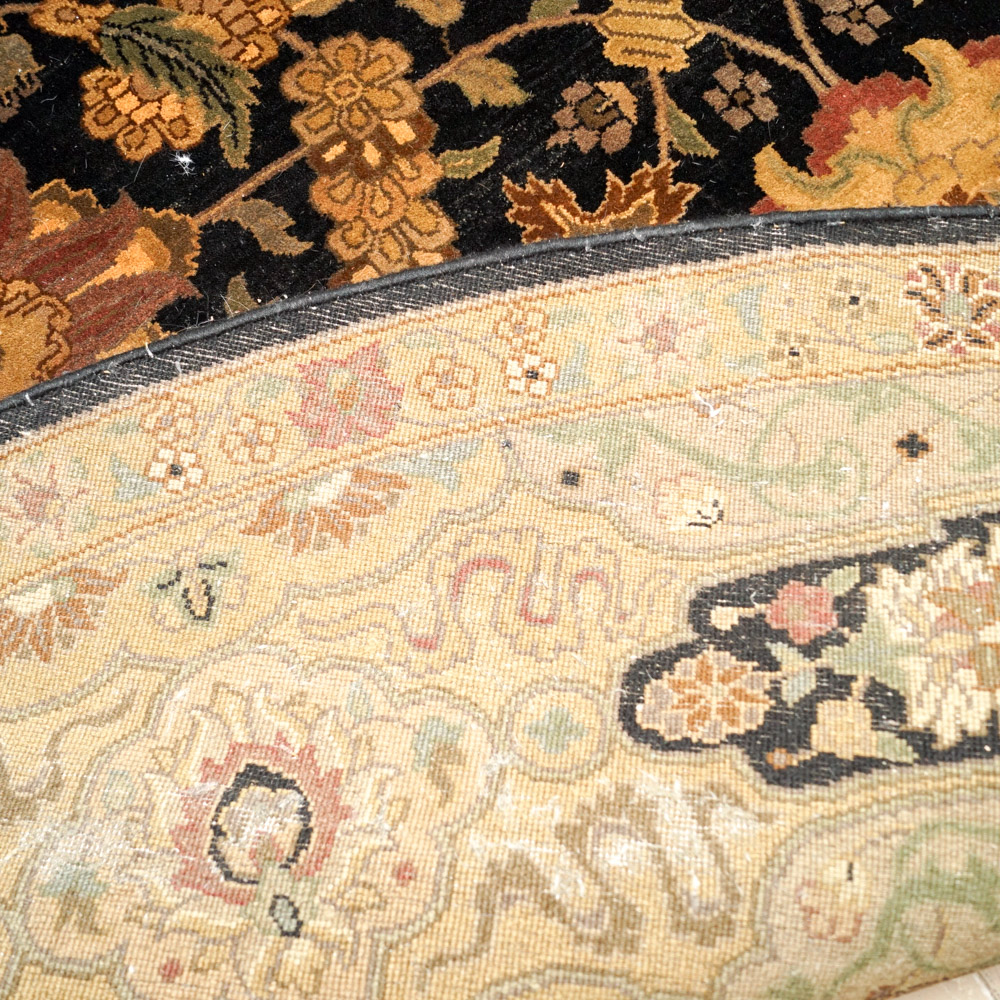 Hand-Knotted Indo-Persian Round Area Rug