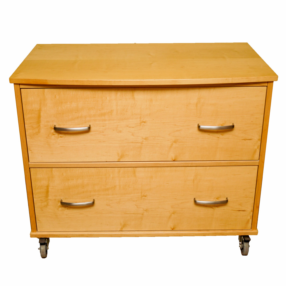 Rolling Two-Drawer File Cabinet