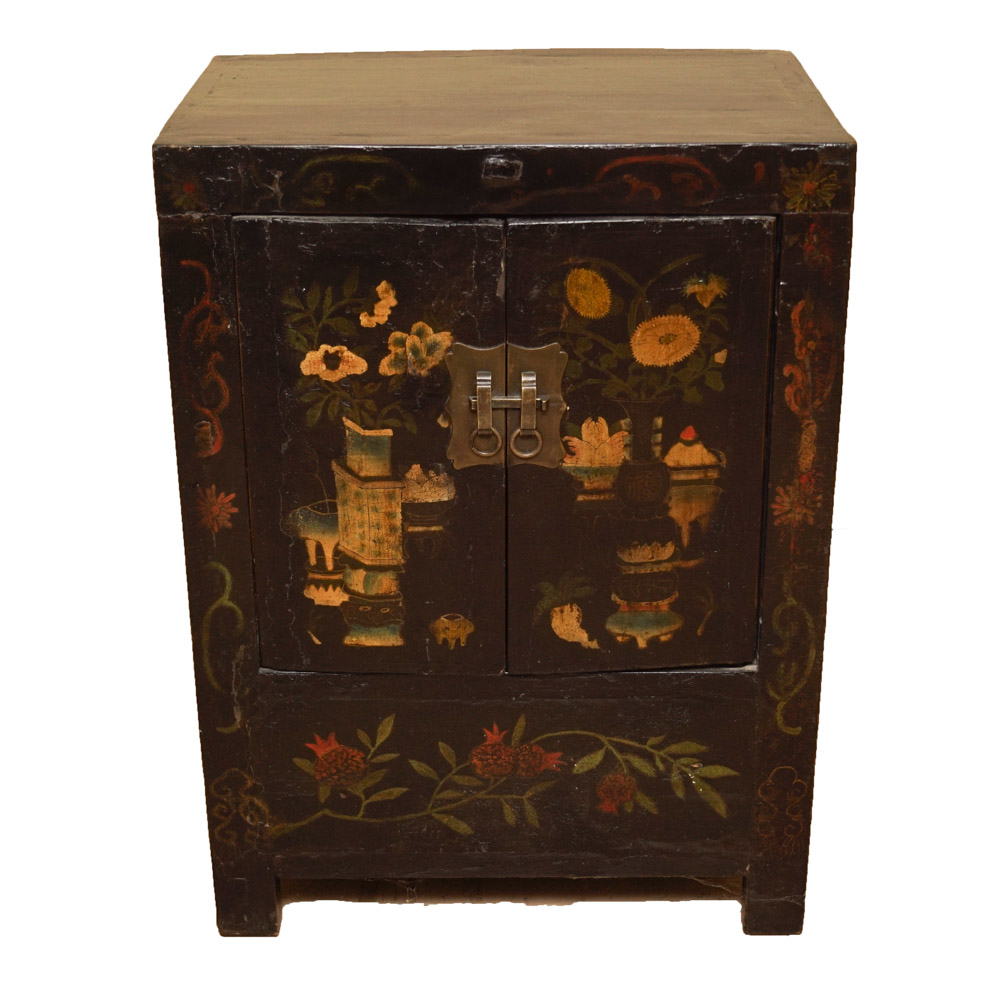 Chinese-Style Lacquered Wood Cabinet