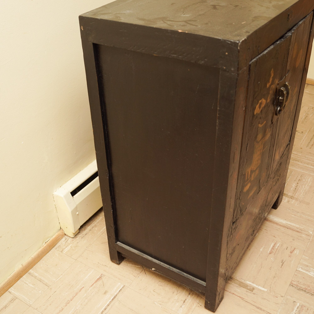 Chinese-Style Lacquered Wood Cabinet