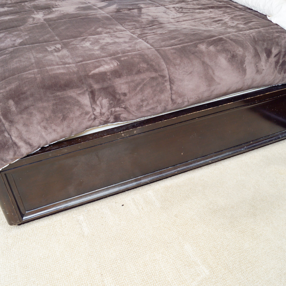 Contemporary King Size Bed Frame and Nightstand Set by Bernhardt