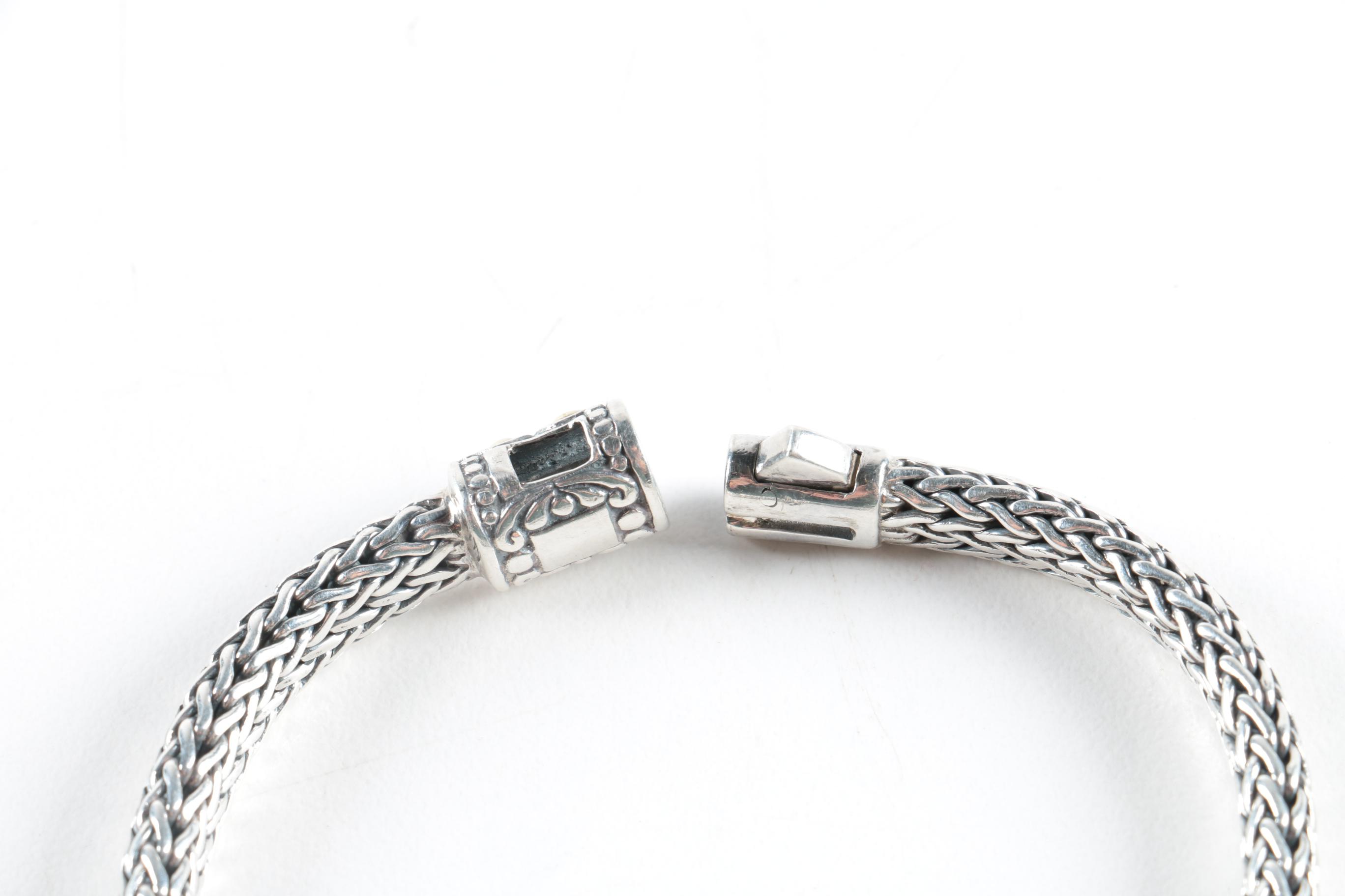 Samuel Benham Sterling Silver & 18K Gold Accented with Blue Topaz