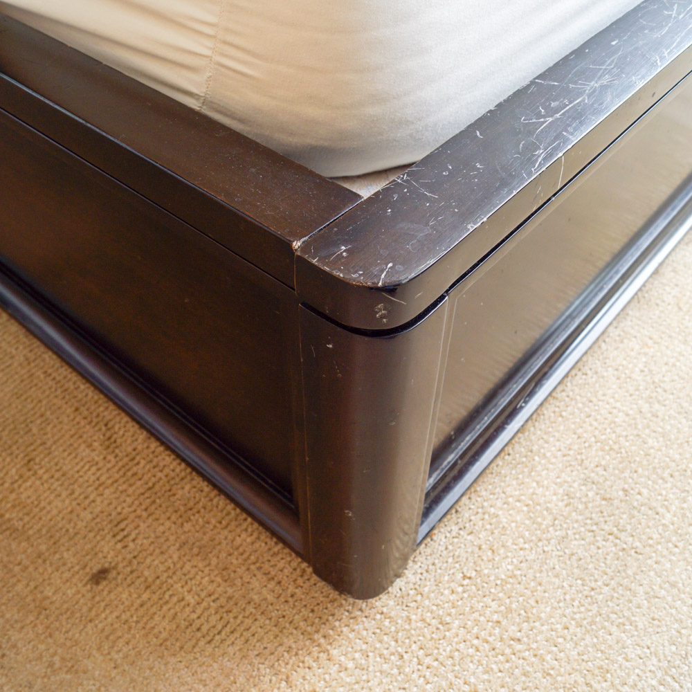 Contemporary King Size Bed Frame and Nightstand Set by Bernhardt