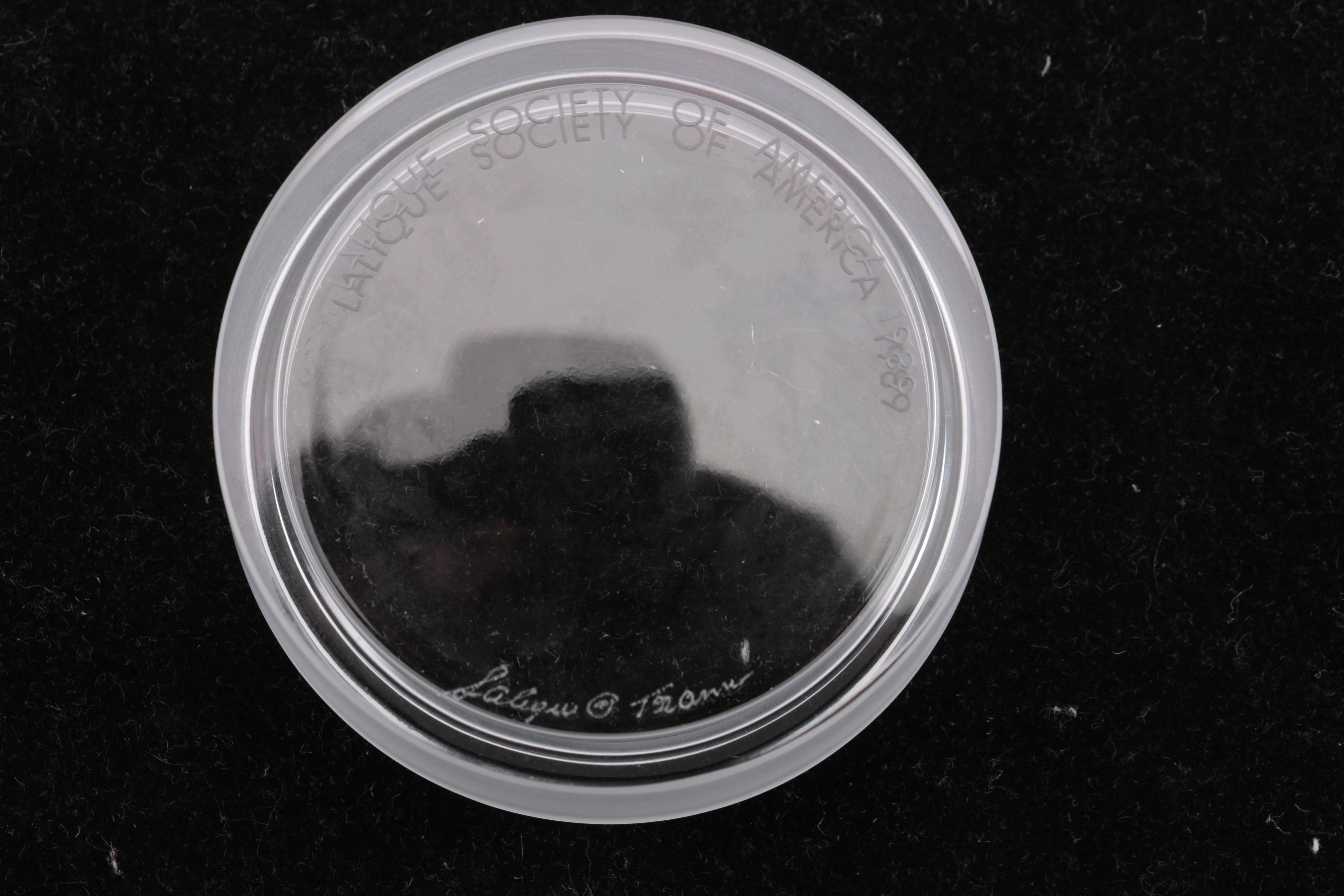 Lalique Crystal "Degas" Powder Jar with Original Box