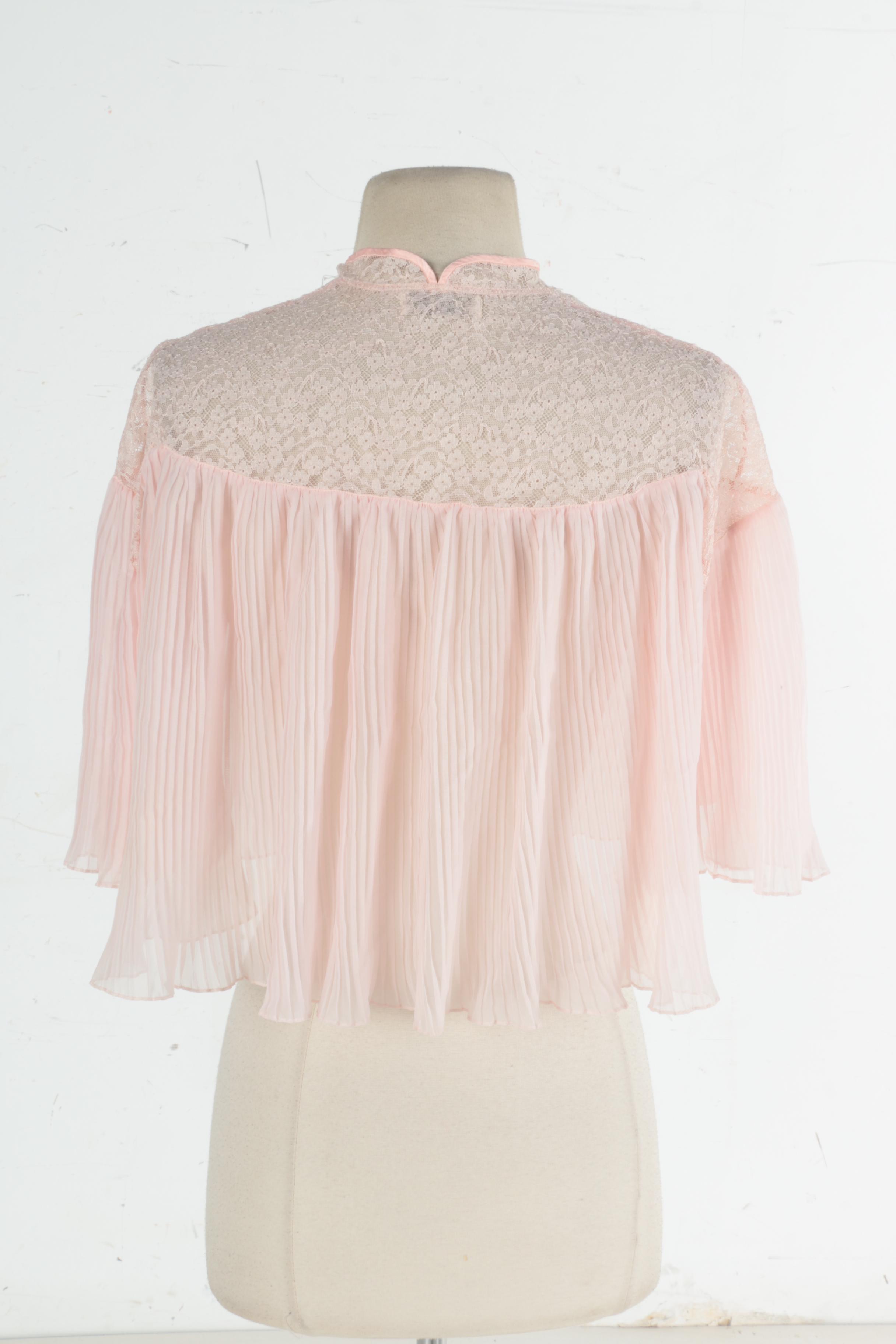 Vintage Ariel Barbizon Light Pink Crystal Pleat Bed Jacket
