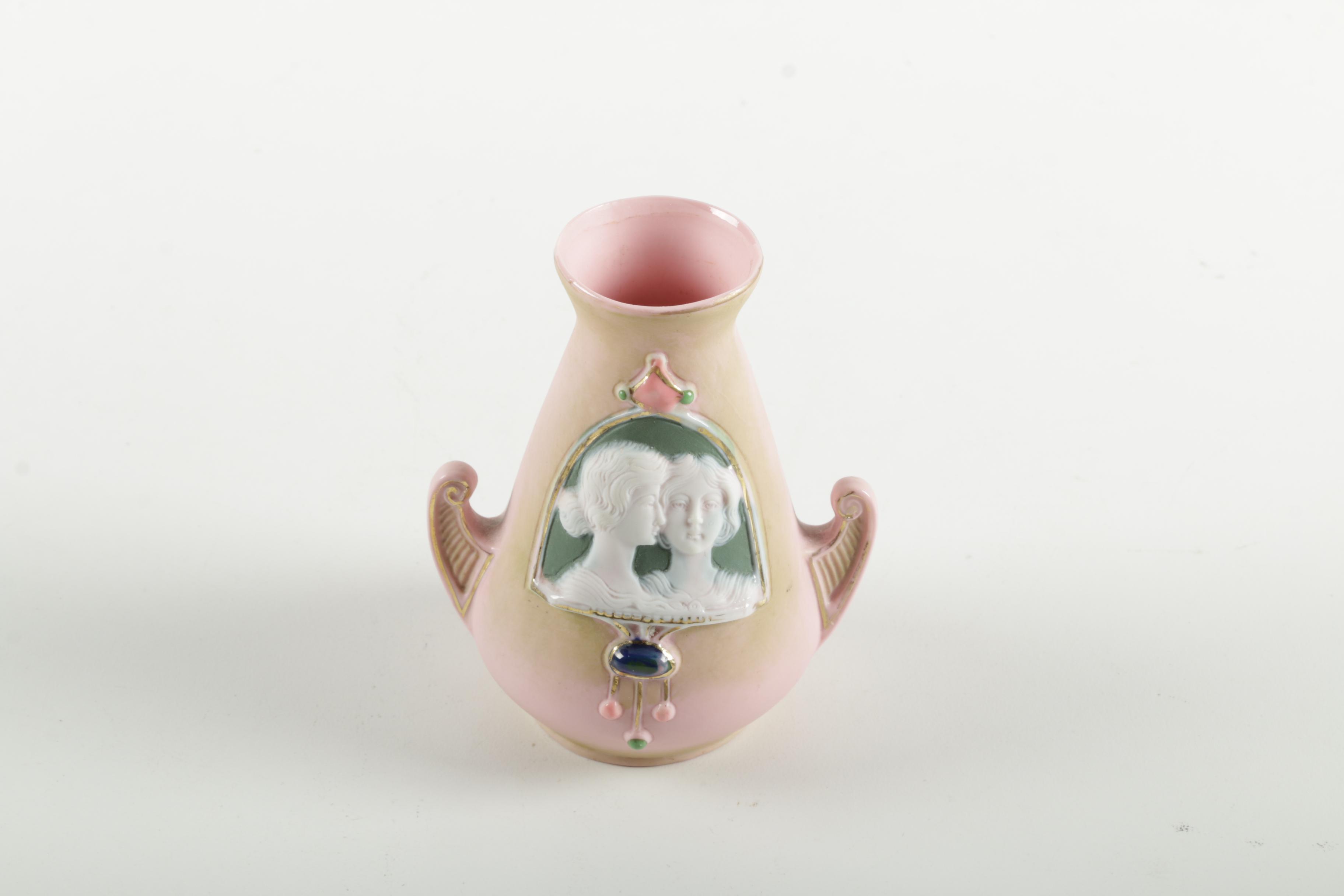 Victorian Cameo Vases