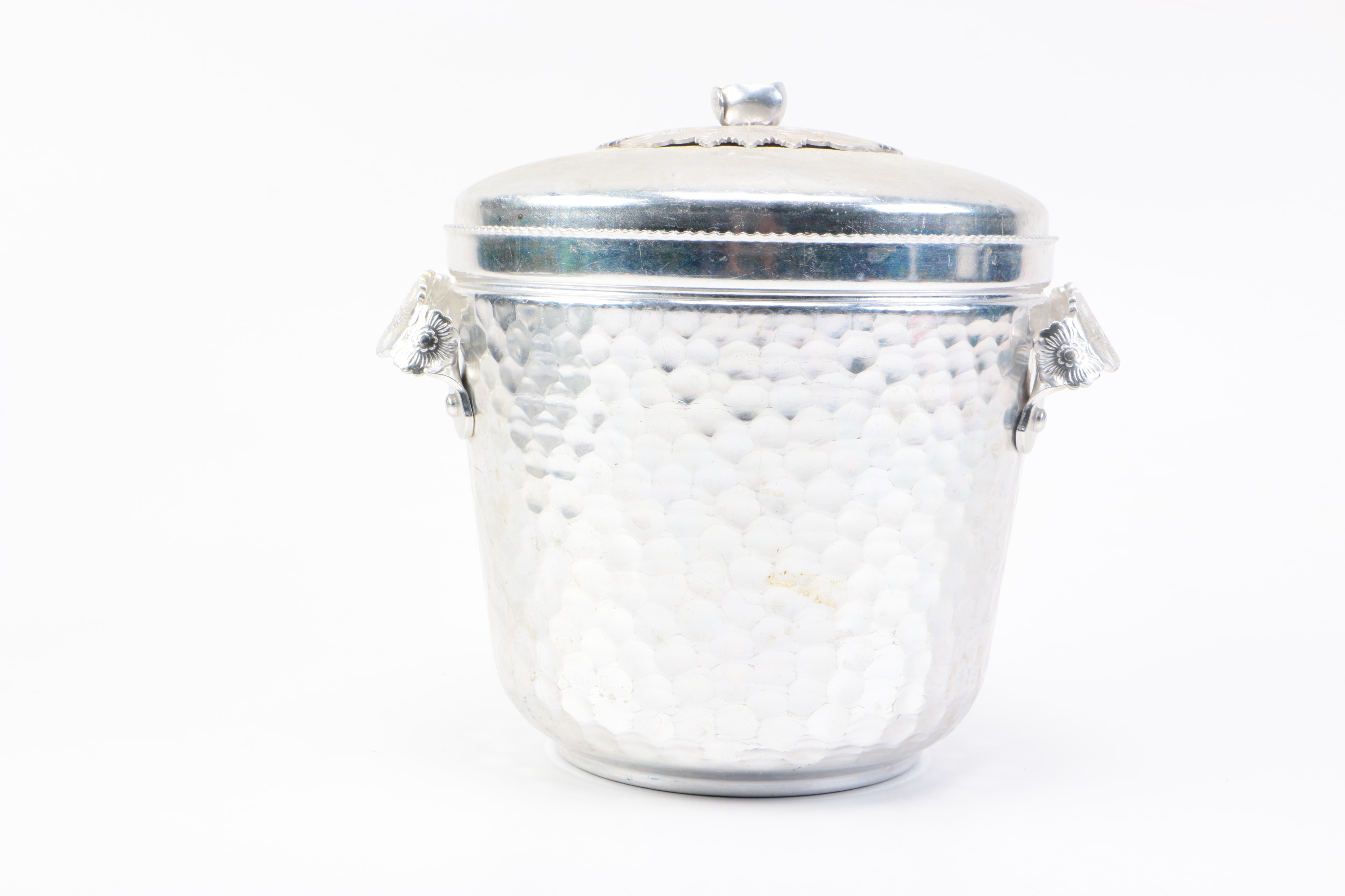 Continental Silver Co. Inc. "Wild Rose" Aluminum Ice Bucket with Tray