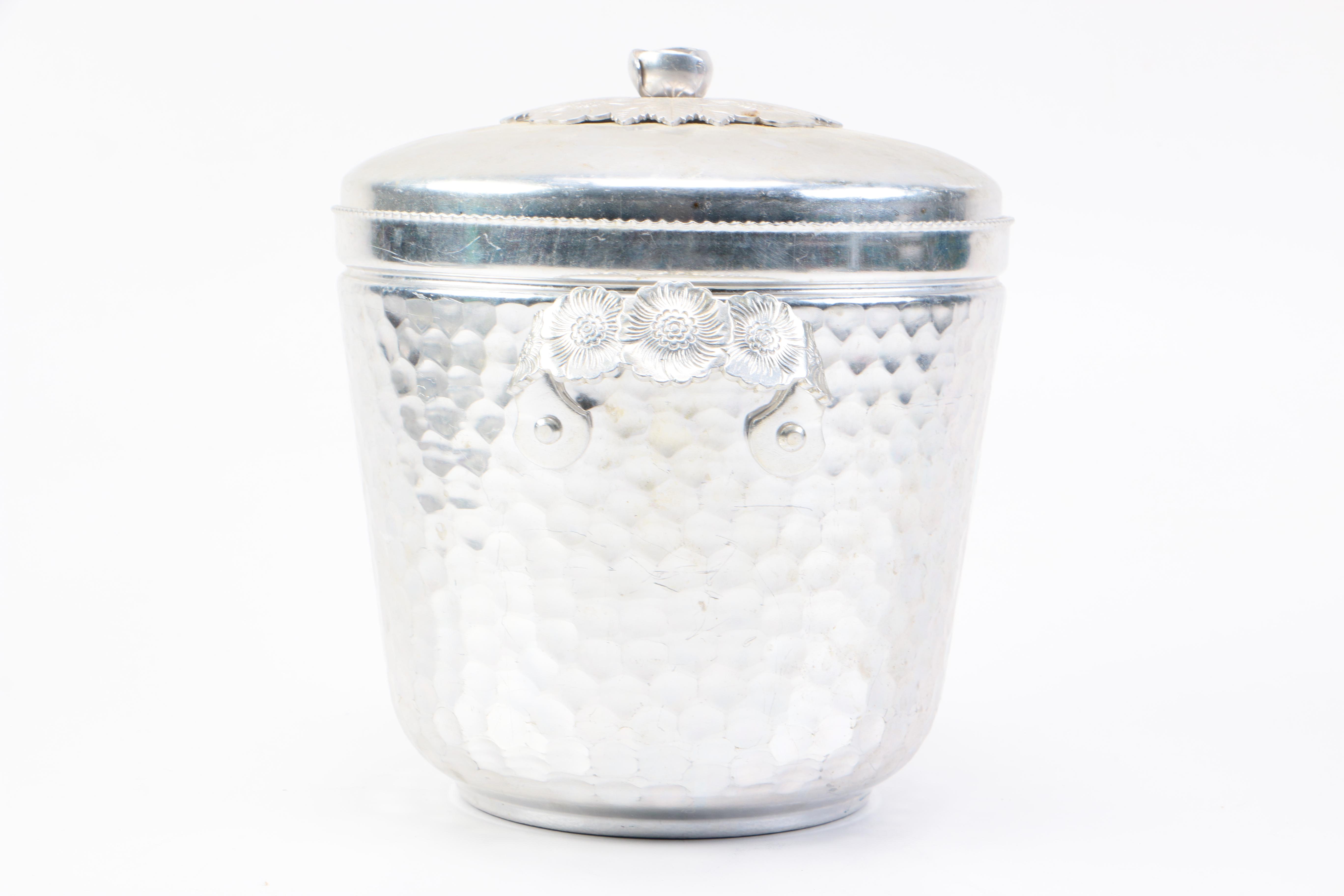Continental Silver Co. Inc. "Wild Rose" Aluminum Ice Bucket with Tray