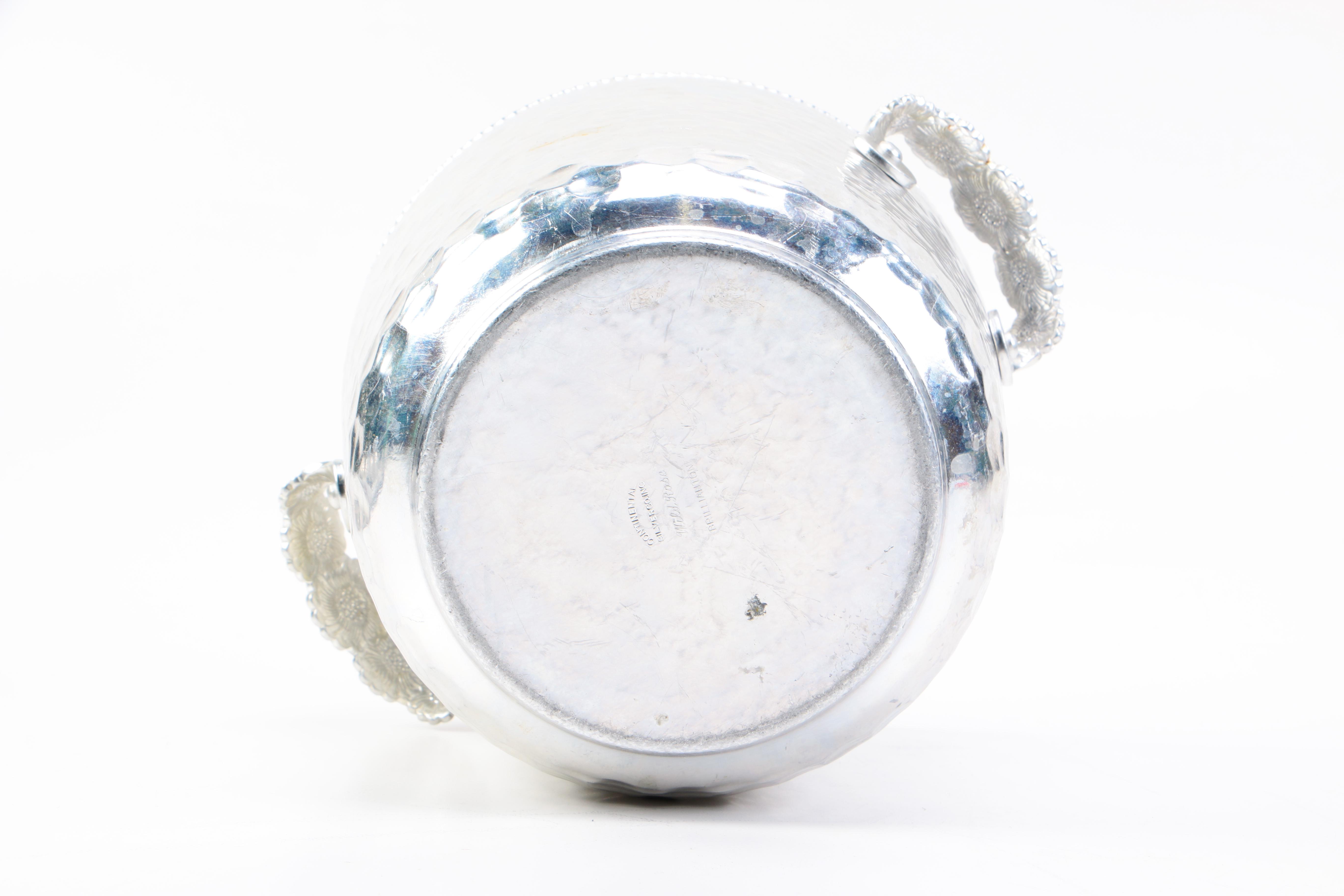 Continental Silver Co. Inc. "Wild Rose" Aluminum Ice Bucket with Tray