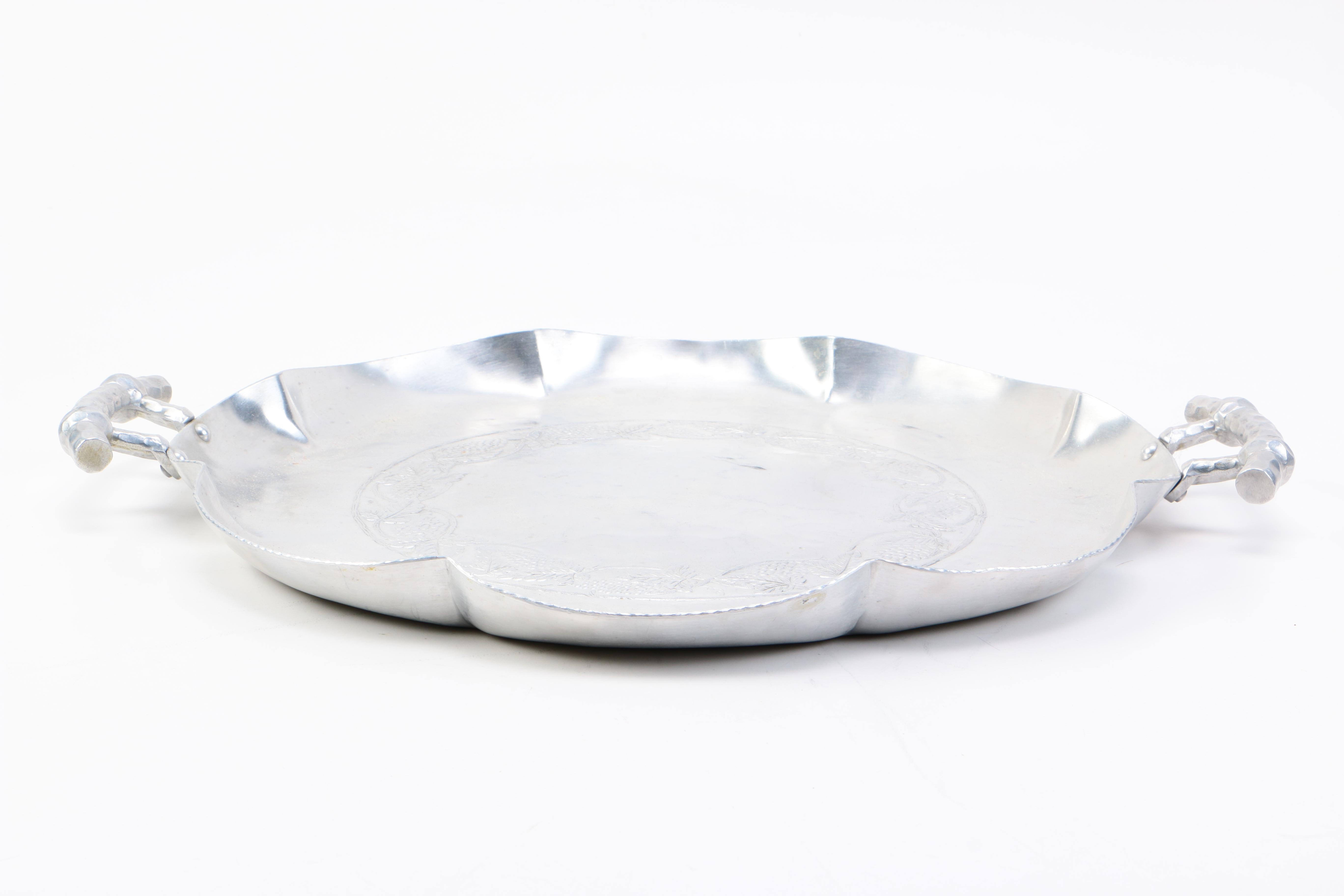 Continental Silver Co. Inc. "Wild Rose" Aluminum Ice Bucket with Tray