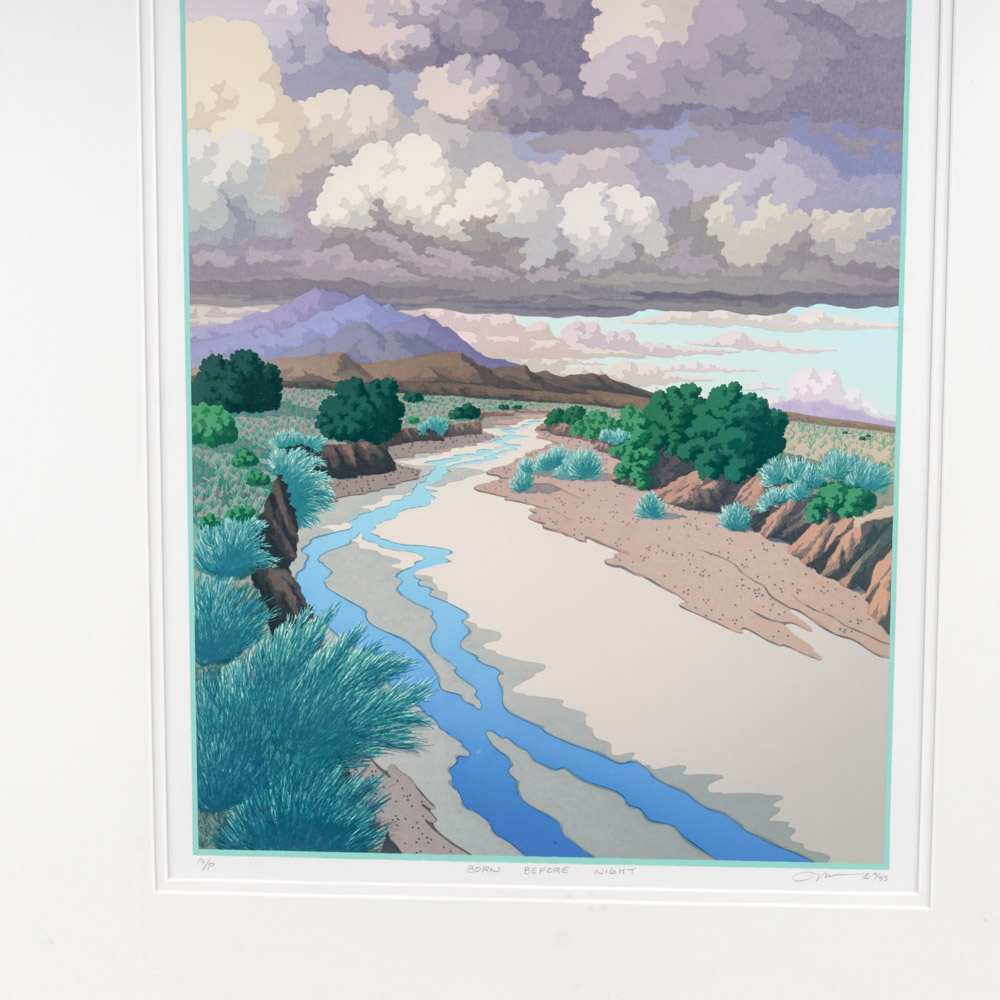 Doug West 1993 Artist's Proof Serigraph "Born Before Night"