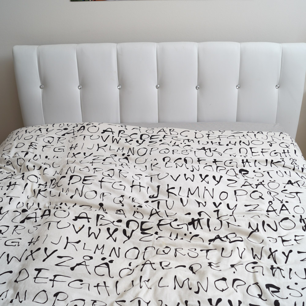 Contemporary Vinyl-Upholstered Full Size Bed Frame
