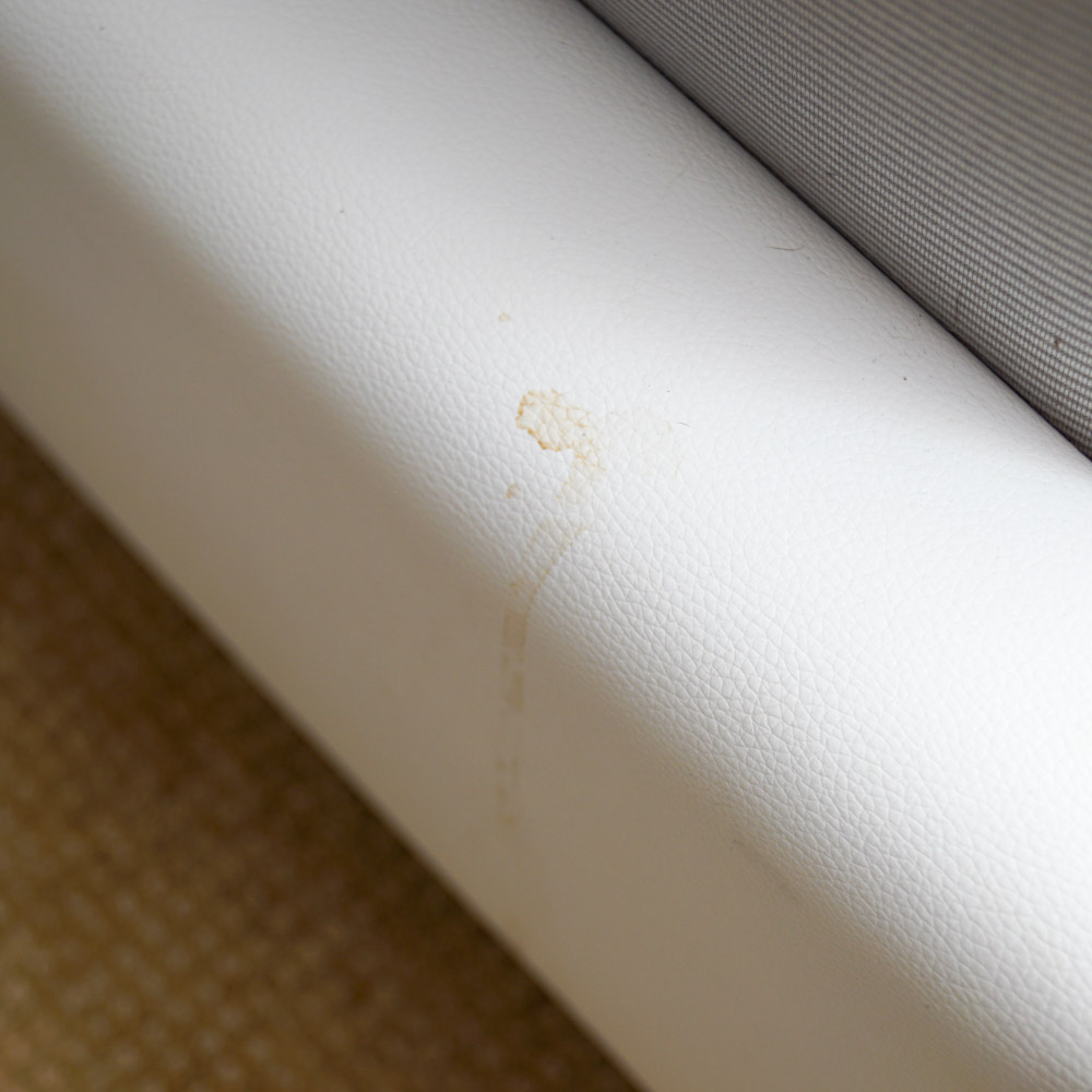 Contemporary Vinyl-Upholstered Full Size Bed Frame