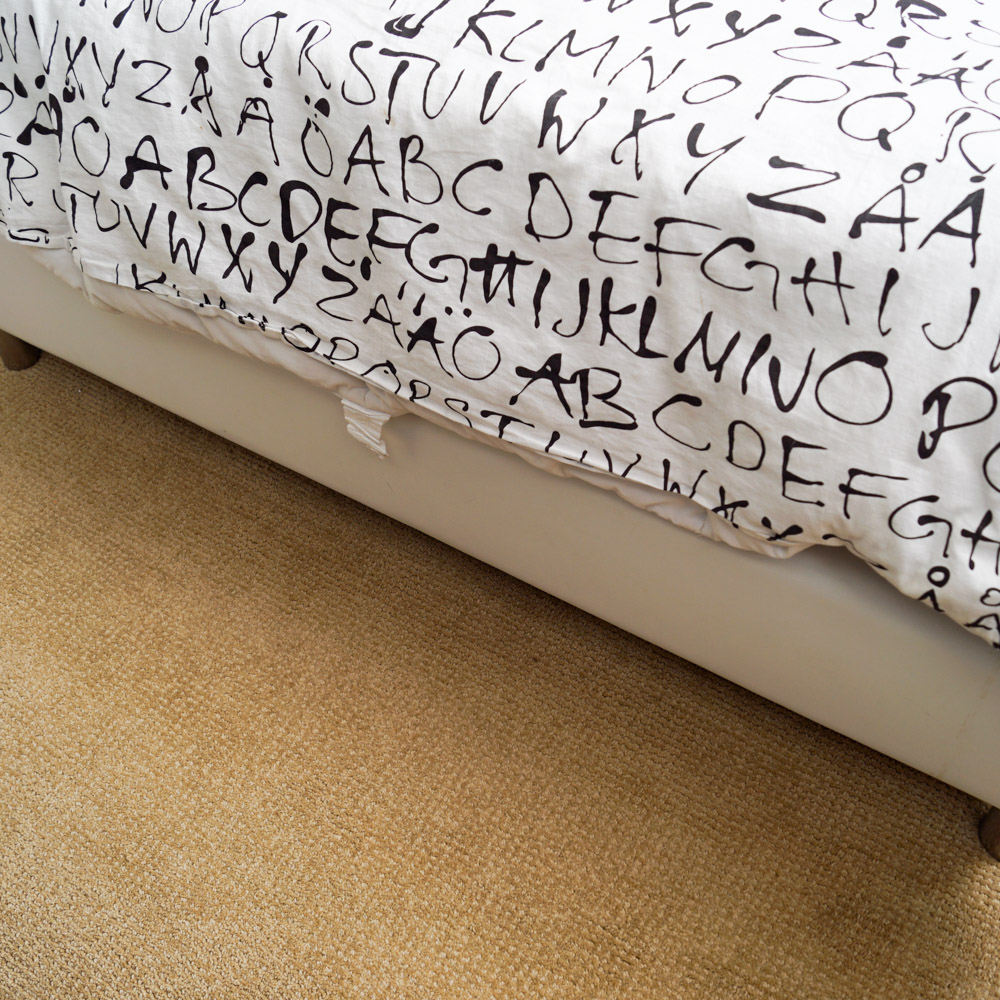 Contemporary Vinyl-Upholstered Full Size Bed Frame