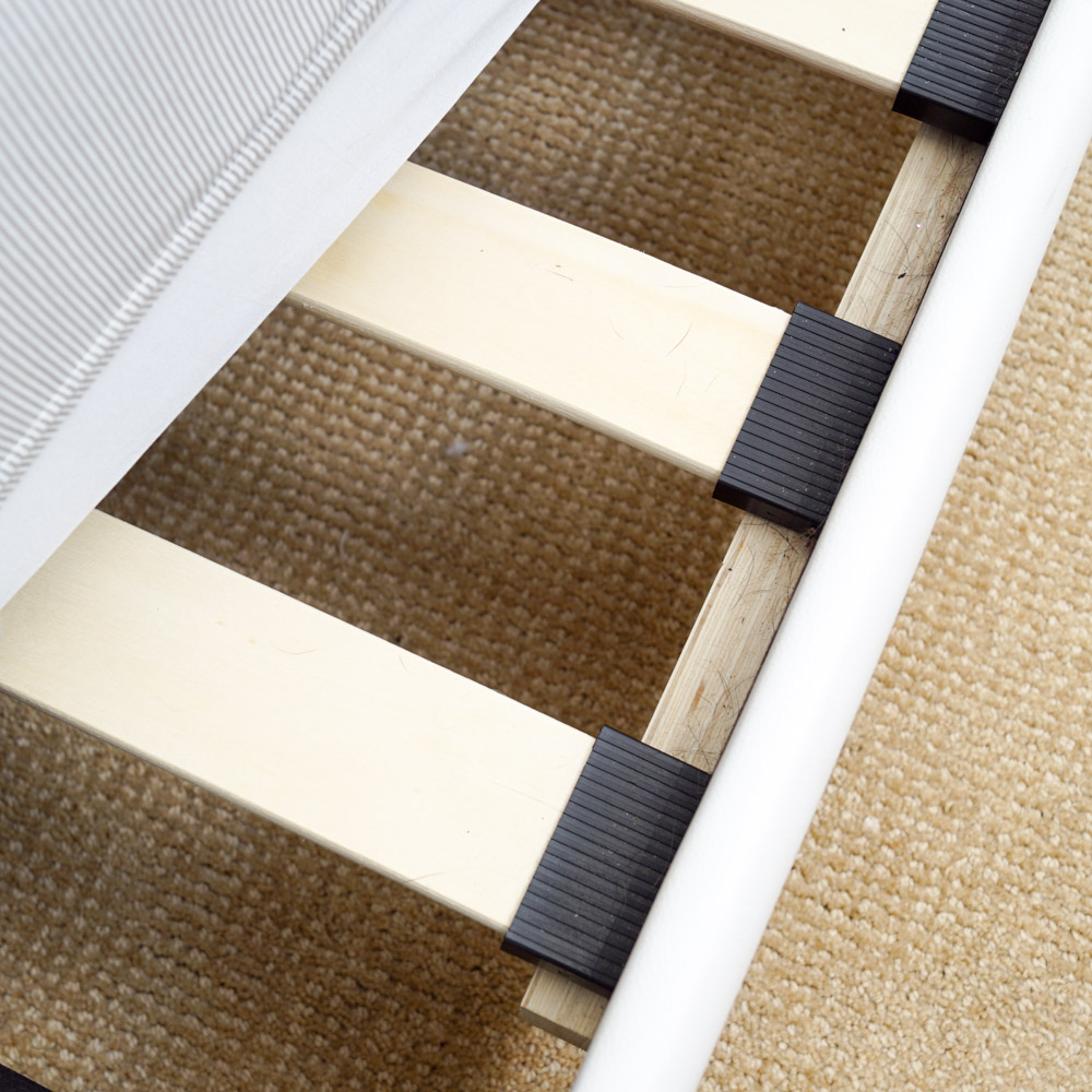 Contemporary Vinyl-Upholstered Full Size Bed Frame