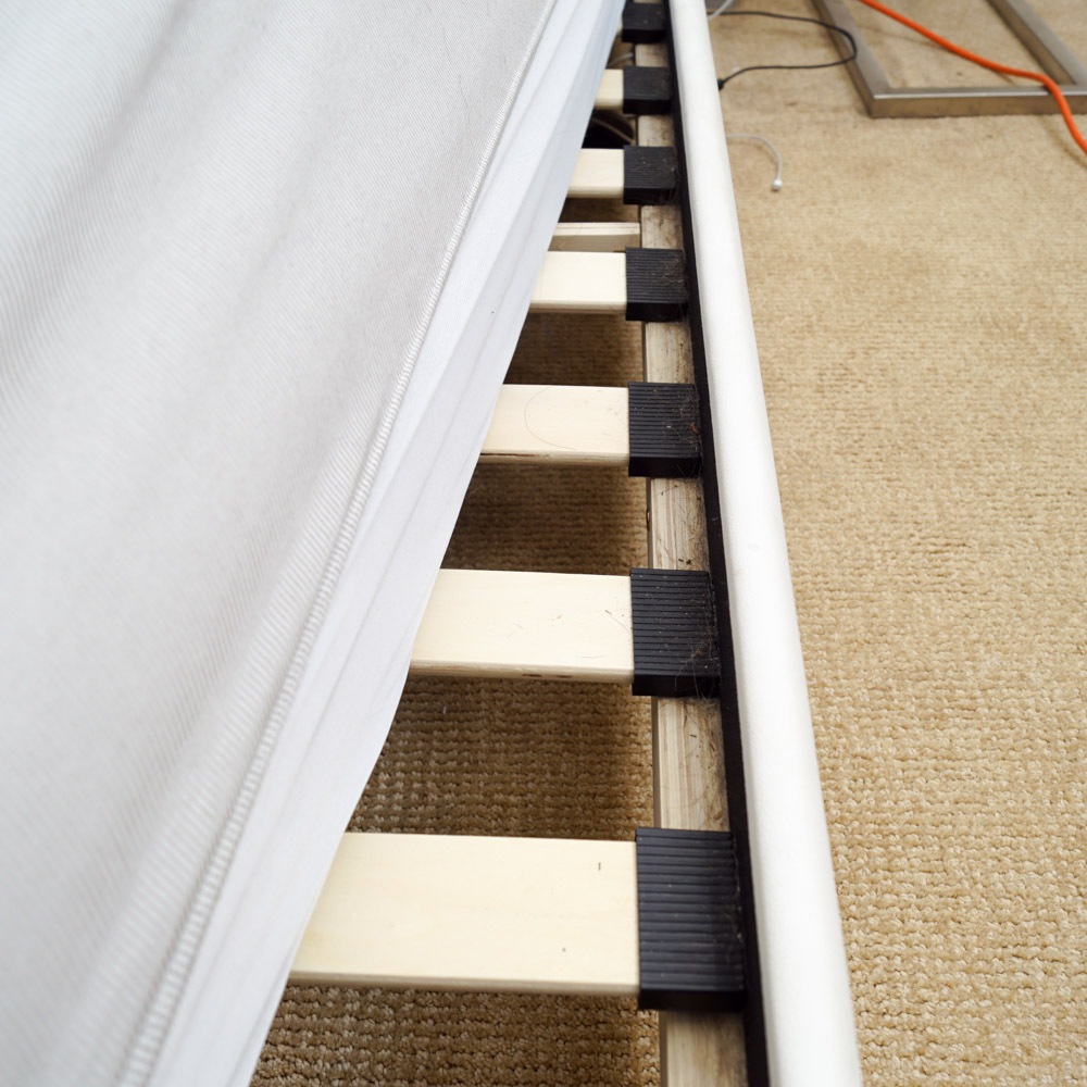 Contemporary Vinyl-Upholstered Full Size Bed Frame