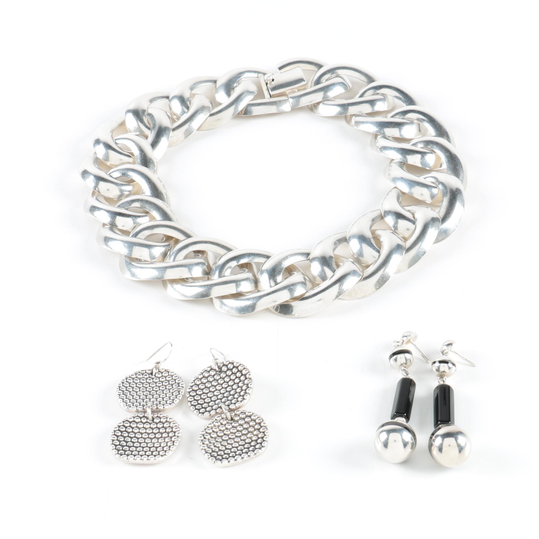 Sterling Silver Necklace and Earrings