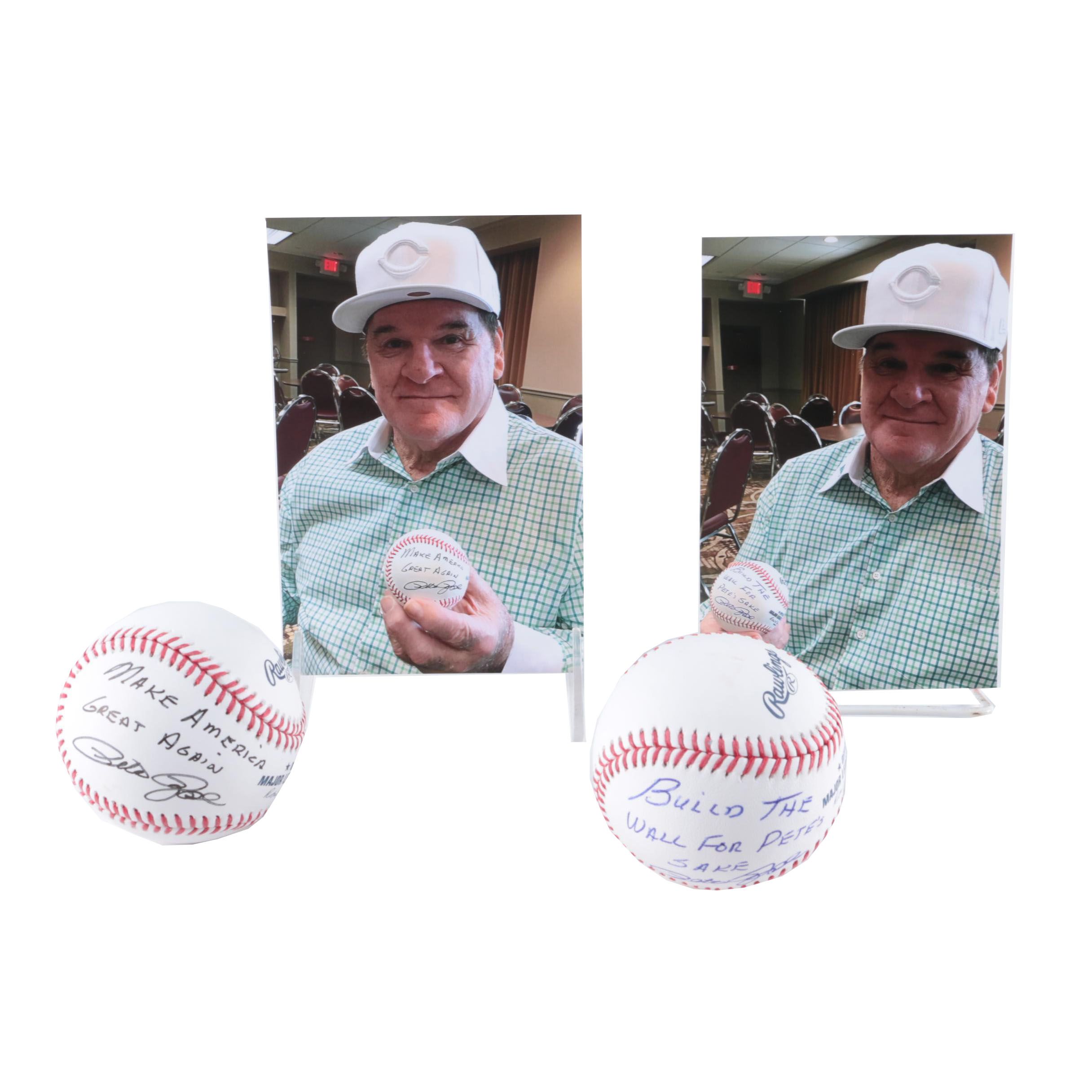 Signed and Personalized Pete Rose Baseballs