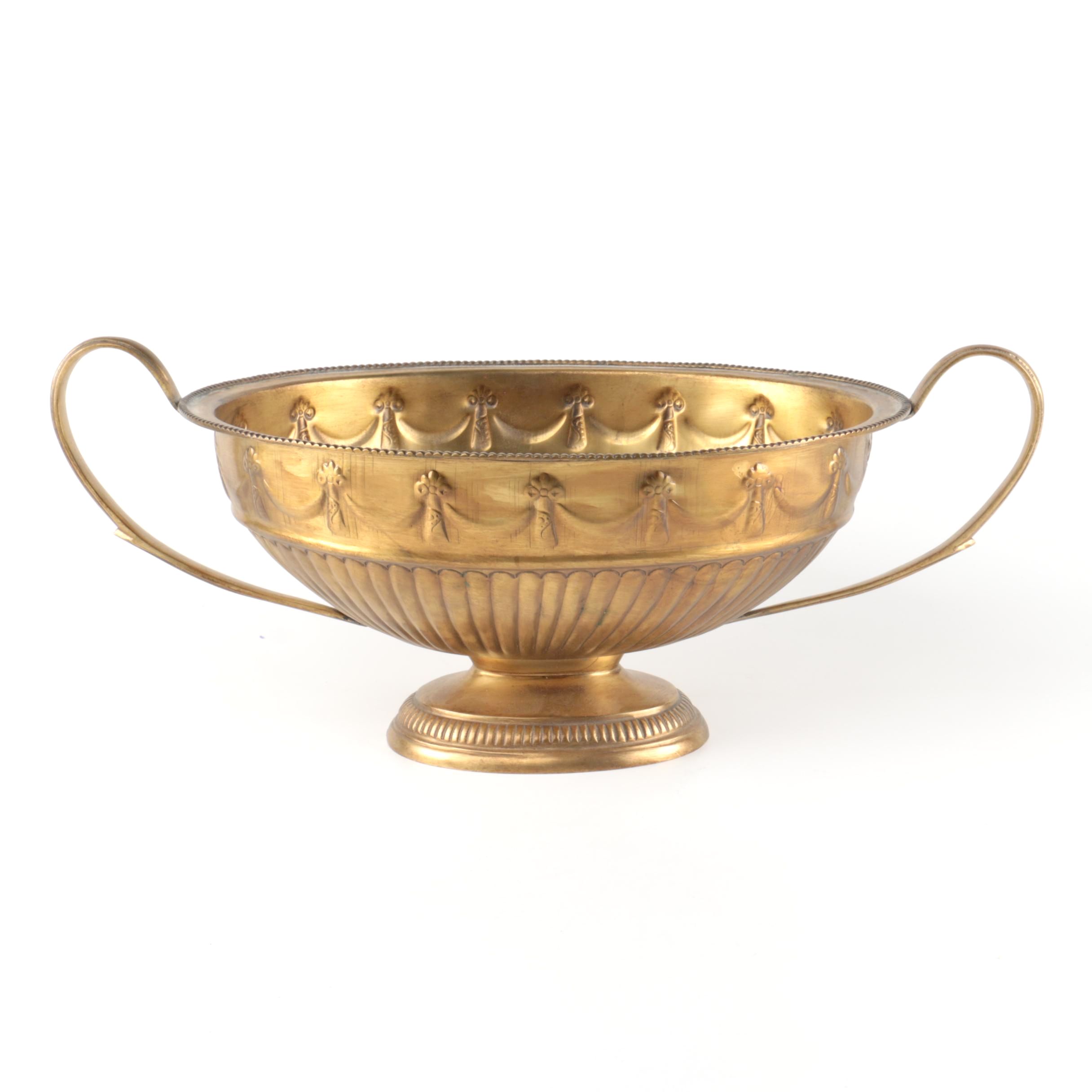 Gold Tone Metal Footed Bowl