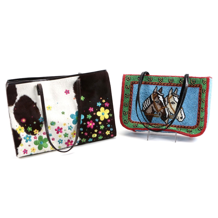 Moschino and Barse Embellished Shoulder Bags