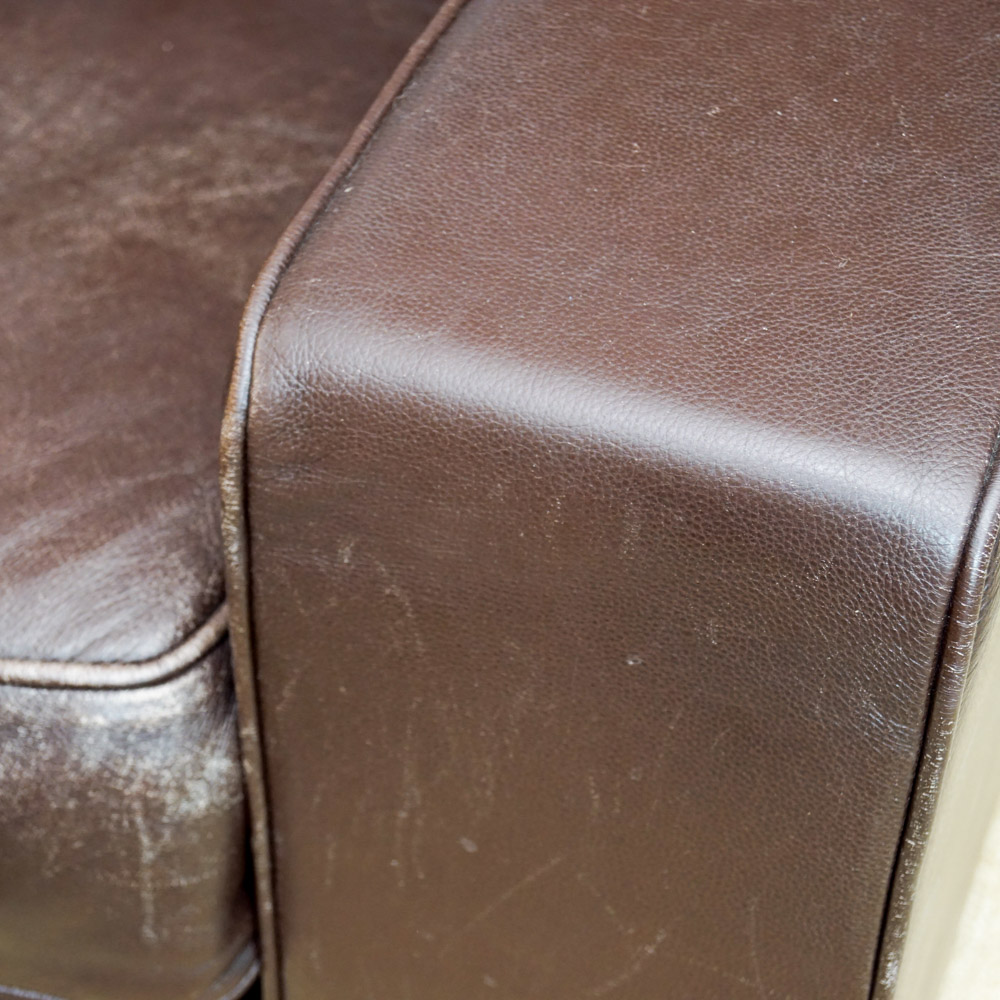Modernist Style "Stone Creek Classic" Brown Leather Sofa by Moroni