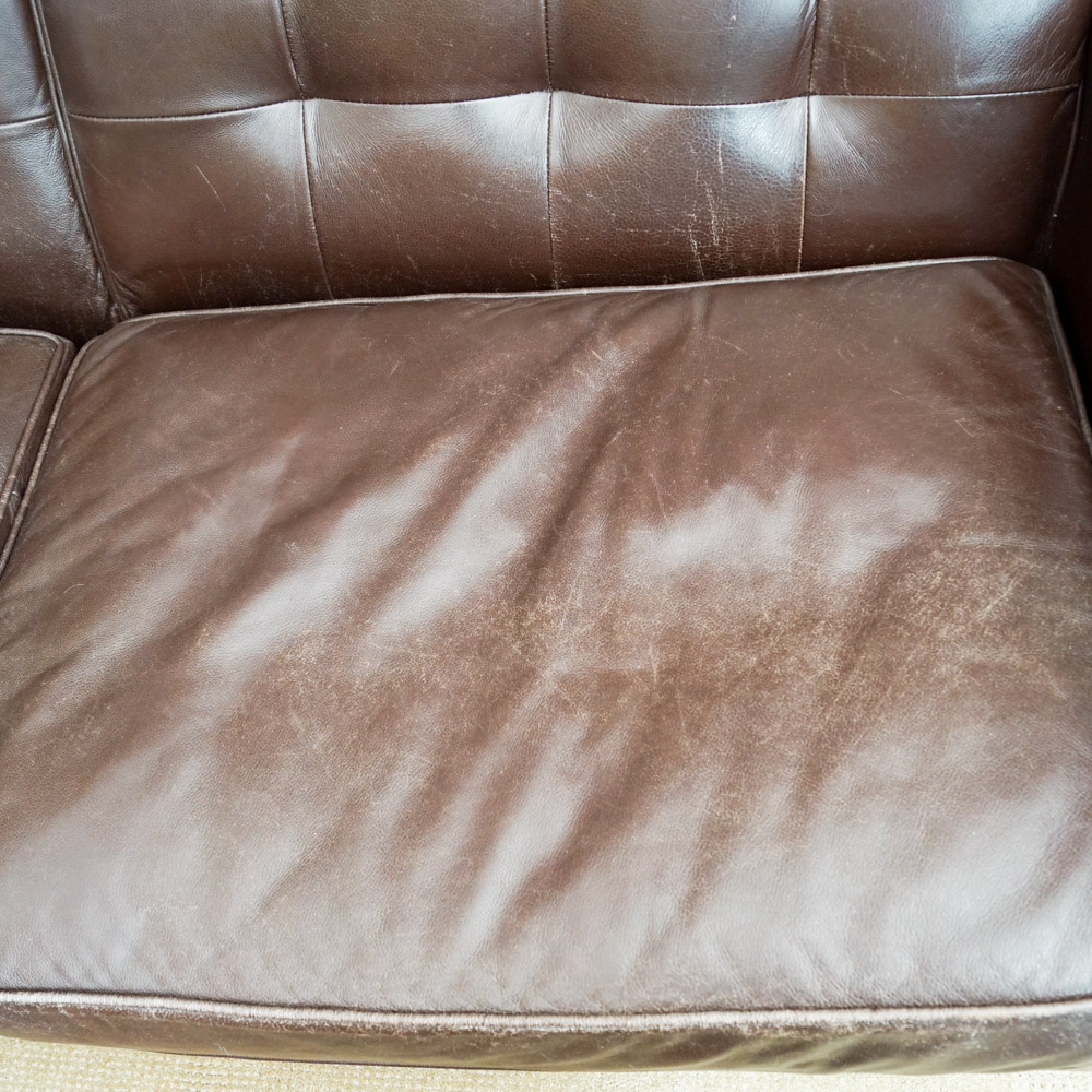 Modernist Style "Stone Creek Classic" Brown Leather Sofa by Moroni