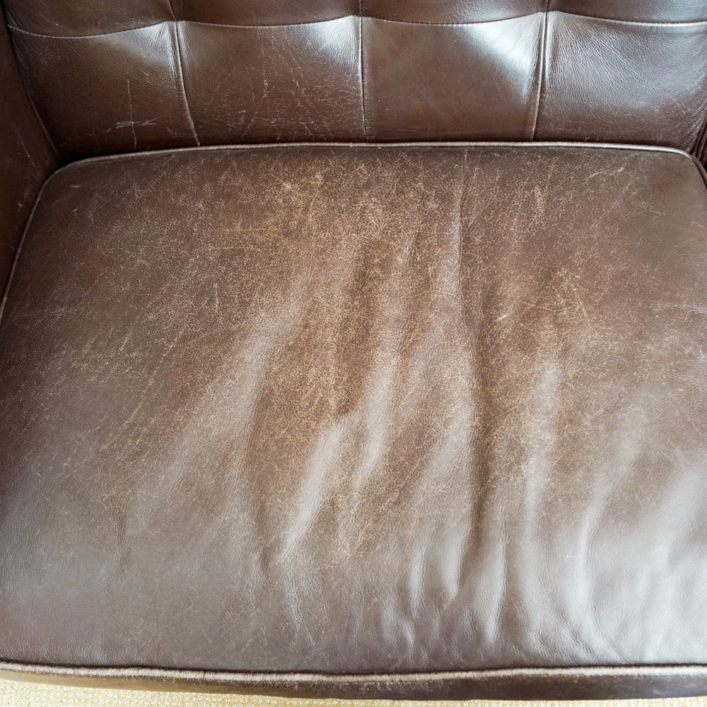 Modernist Style "Stone Creek Classic" Brown Leather Sofa by Moroni
