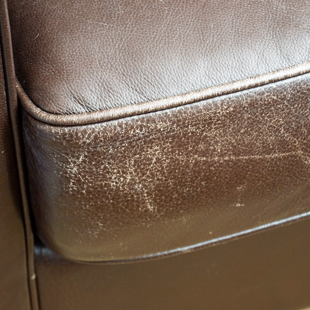 Modernist Style "Stone Creek Classic" Brown Leather Sofa by Moroni