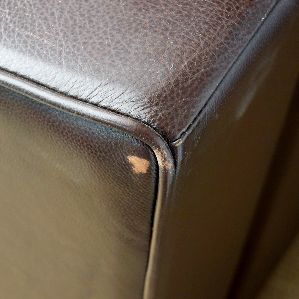 Modernist Style "Stone Creek Classic" Brown Leather Sofa by Moroni