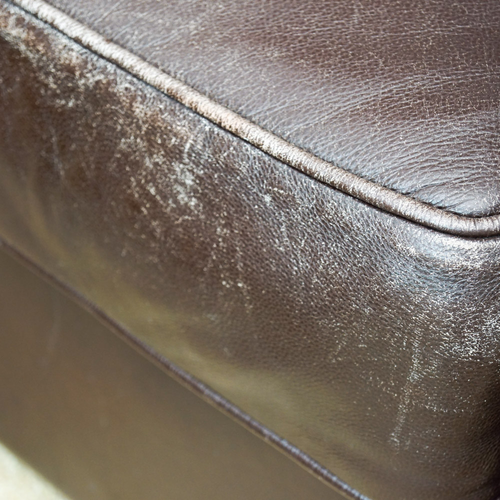 Modernist Style "Stone Creek Classic" Brown Leather Sofa by Moroni