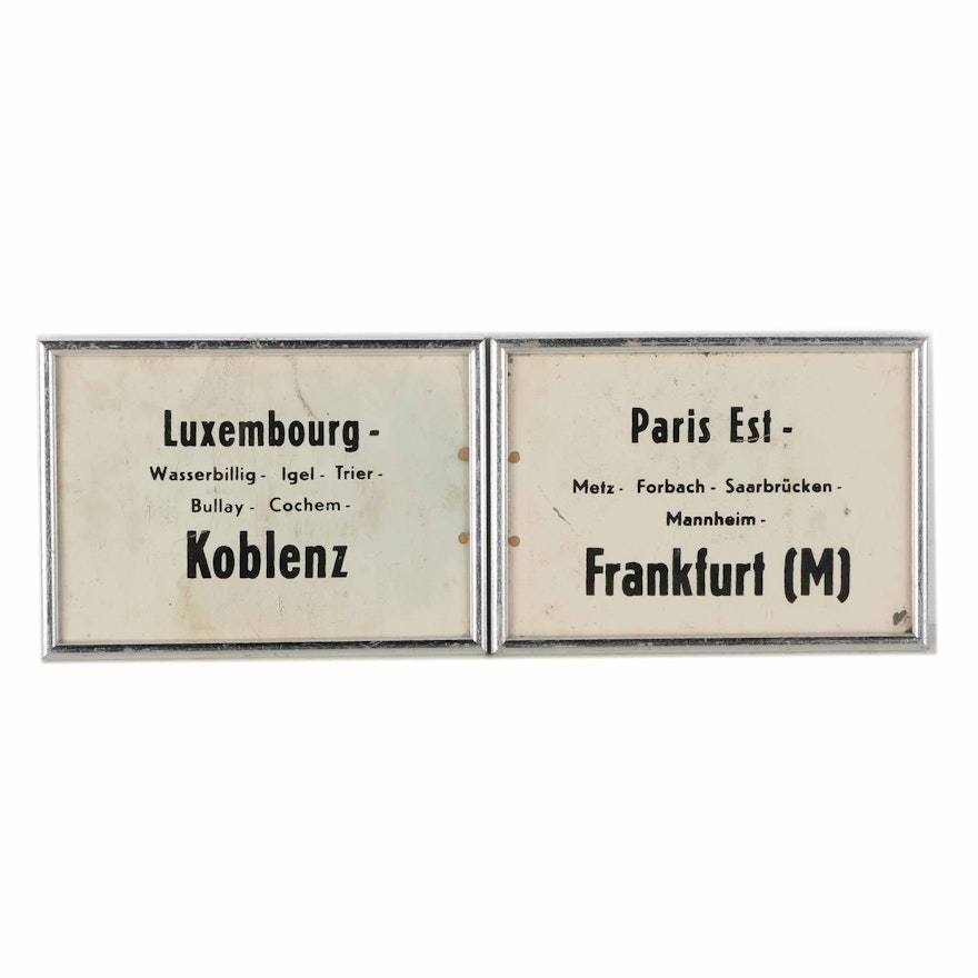 Pair of Vintage European Signs