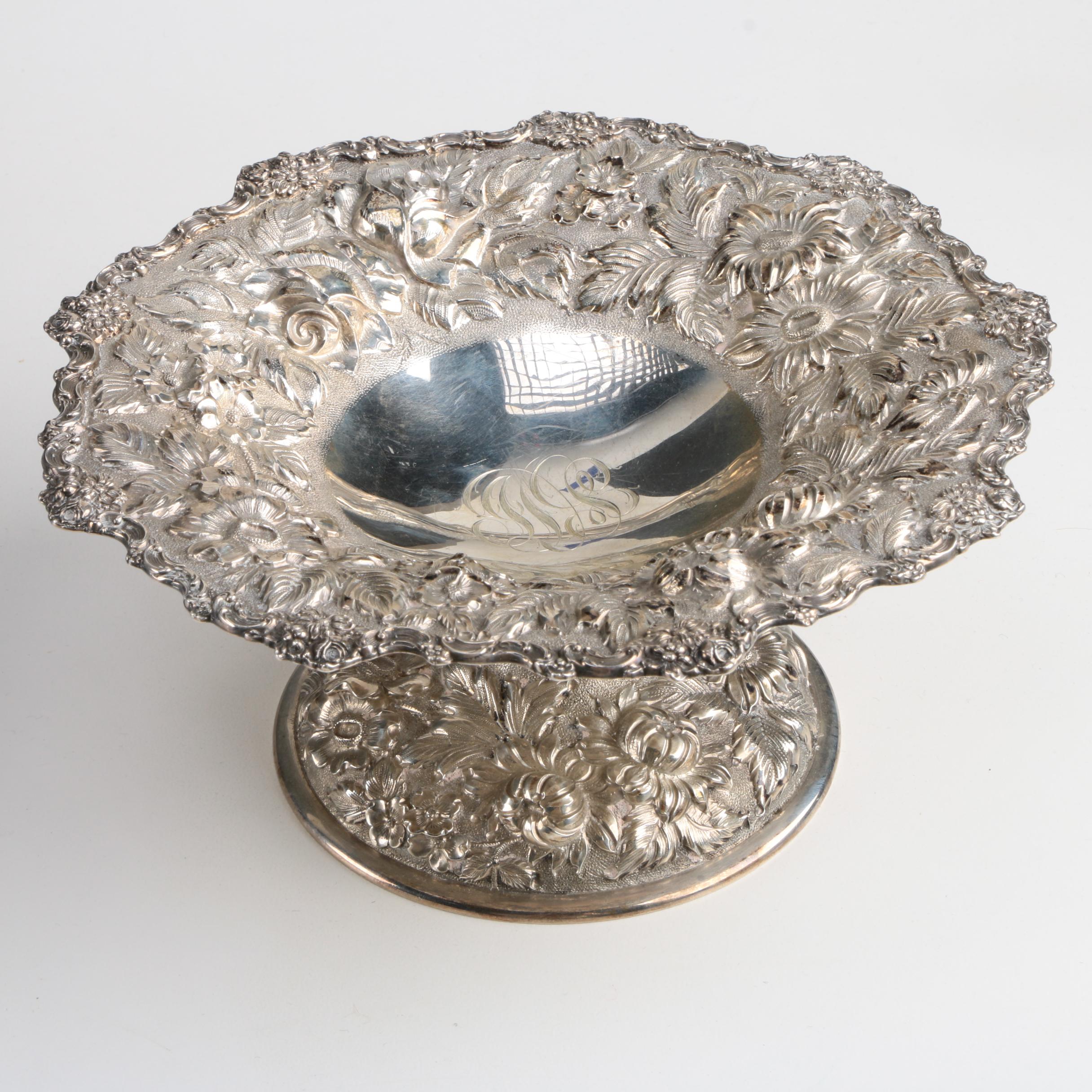 Vintage Kirk - Stieff "Stieff Rose" Repoussé Short Sterling Compote