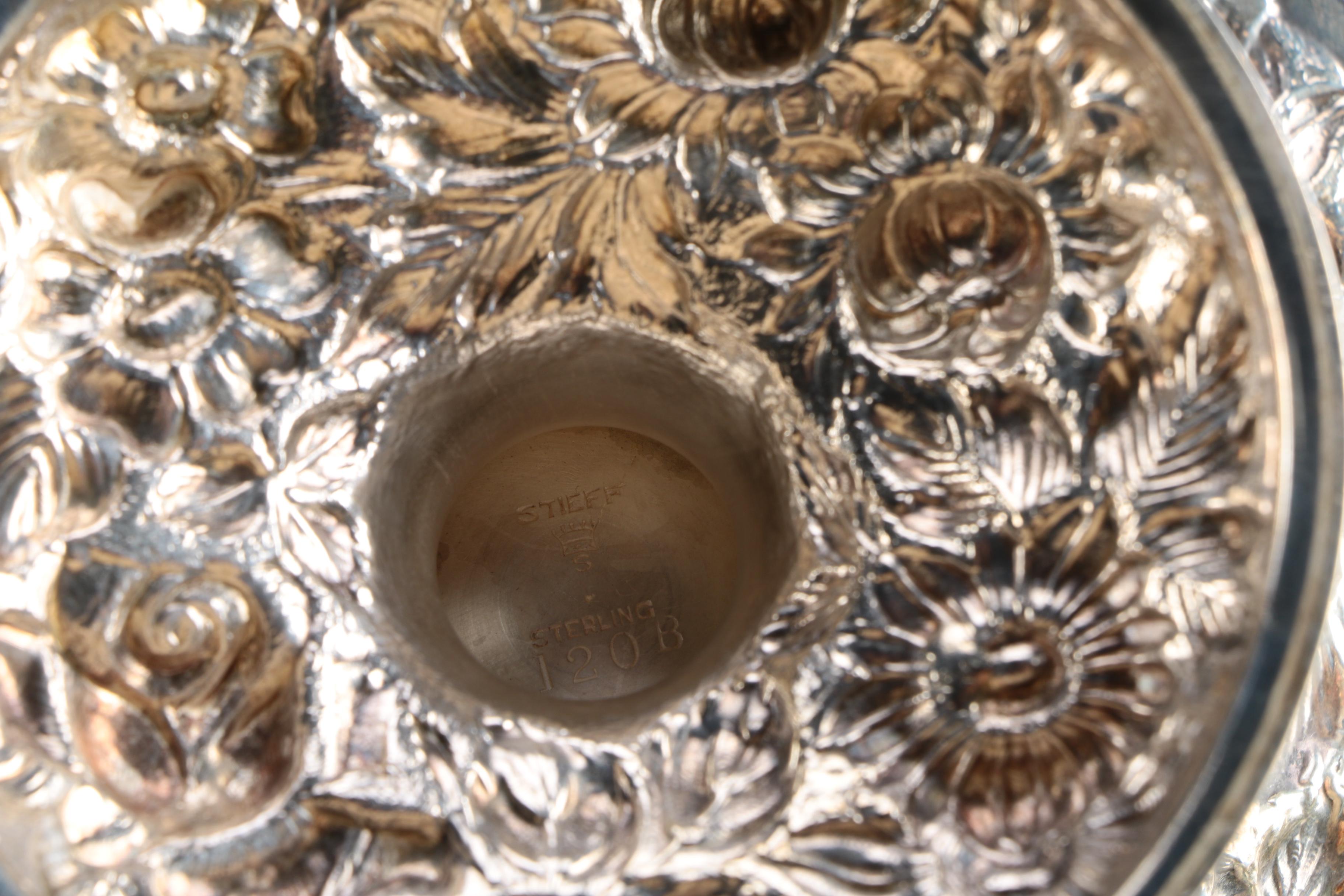 Vintage Kirk - Stieff "Stieff Rose" Repoussé Short Sterling Compote