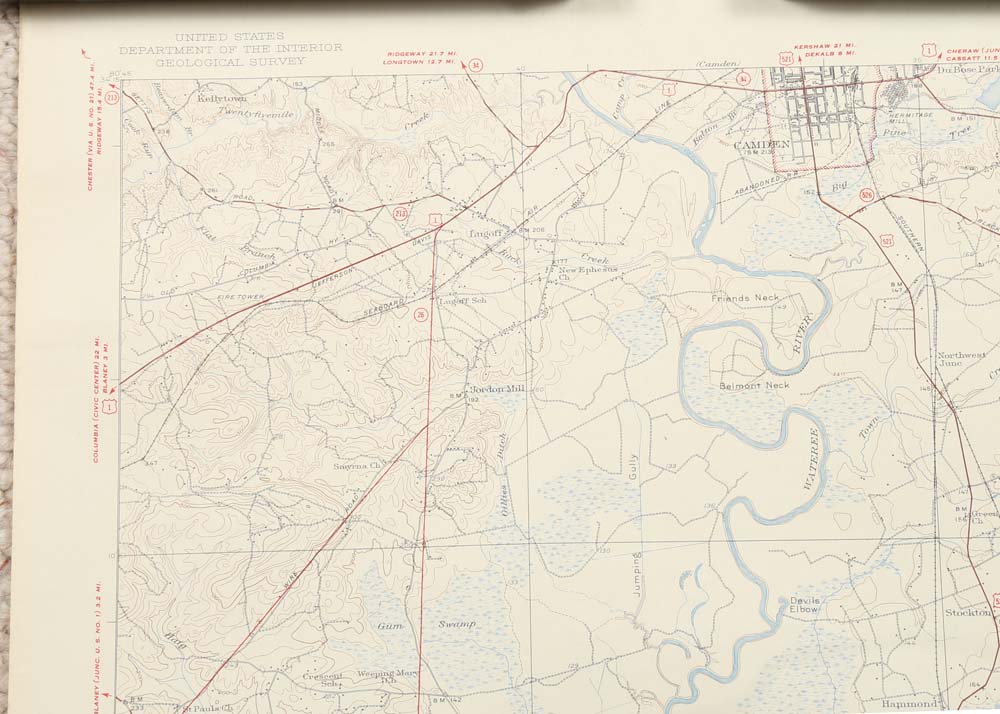Vintage Topographical Maps of South Carolina